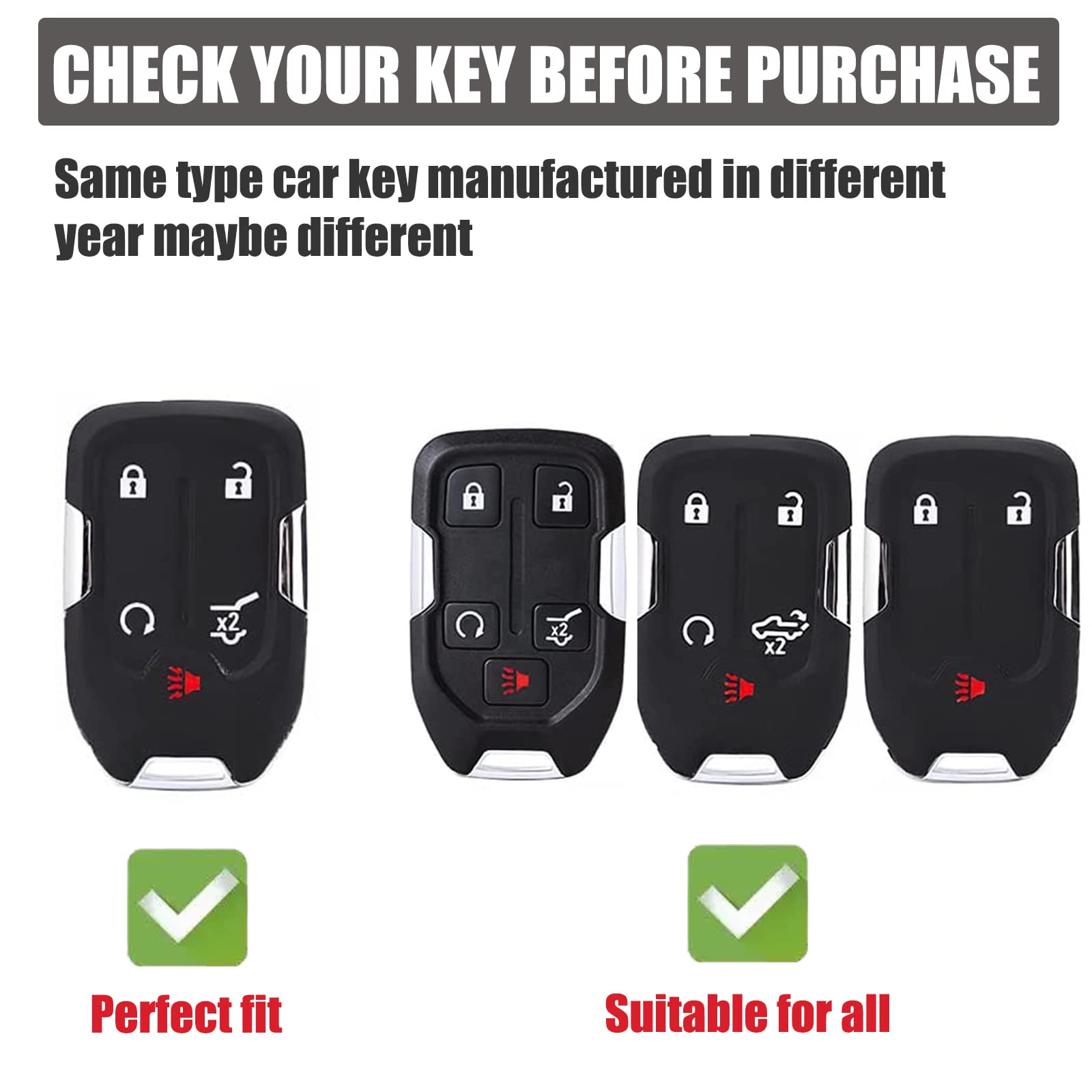 Gematay For Gmc Key Fob Cover, Car Key Case Shell Protector For 2019-2022 Chevy Silverado Gmc Sierra 1500 2500Hd 3500Hd, Blue