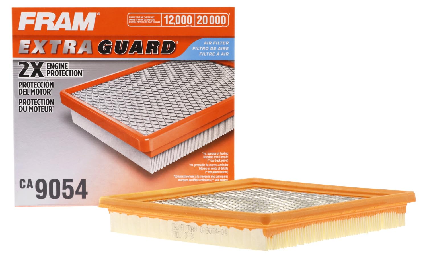 Fram Extra Guard Ca9054 Replacement Engine Air Filter For Select Chrysler, Dodge, And Volkswagen Models, Provides Up To 12 Month