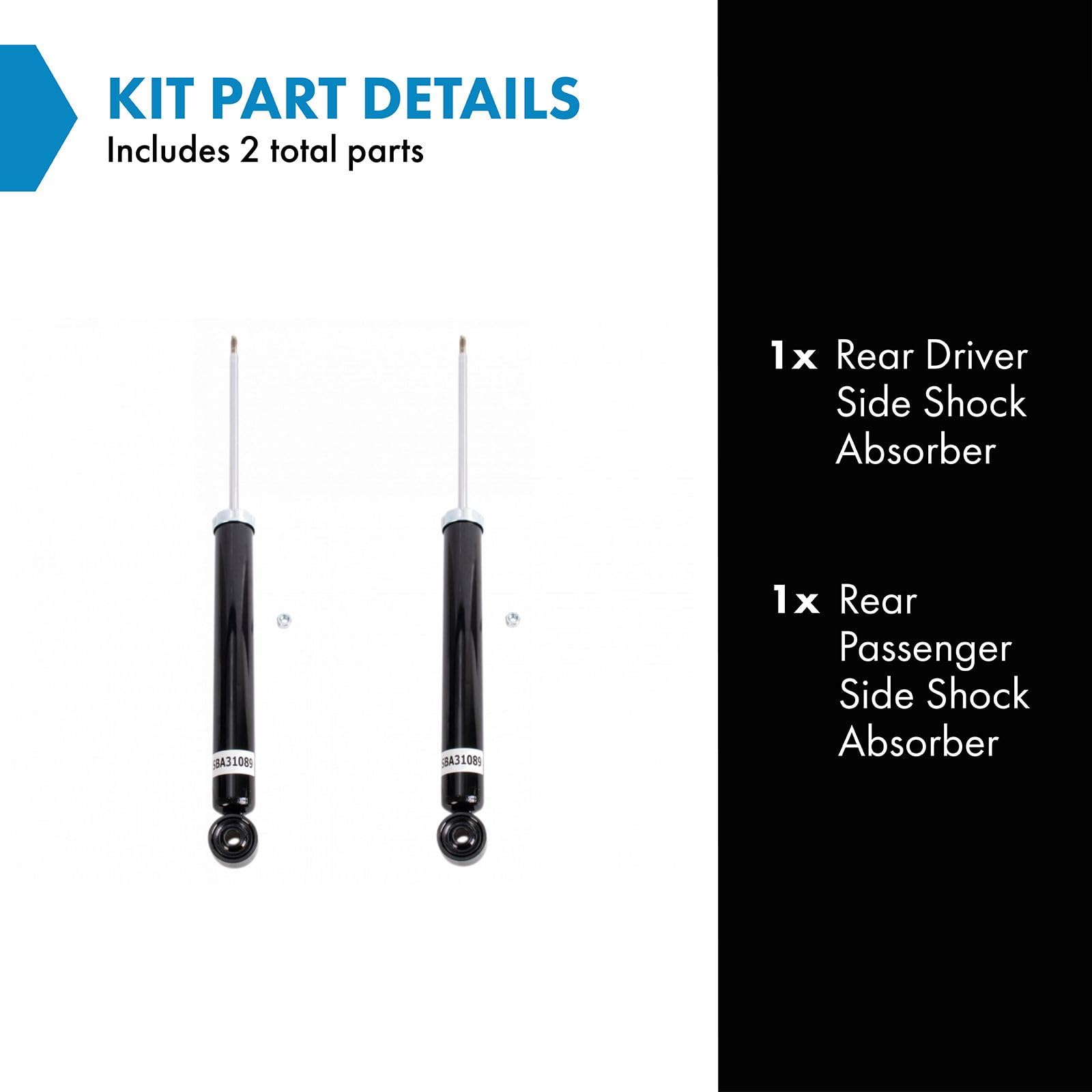 Trq Rear Shock Absorber Set Compatible With 2015-2018 Audi Q3 Q3 Quattro 2009-2017 Volkswagen Tiguan 2017-2018 Tiguan Limited