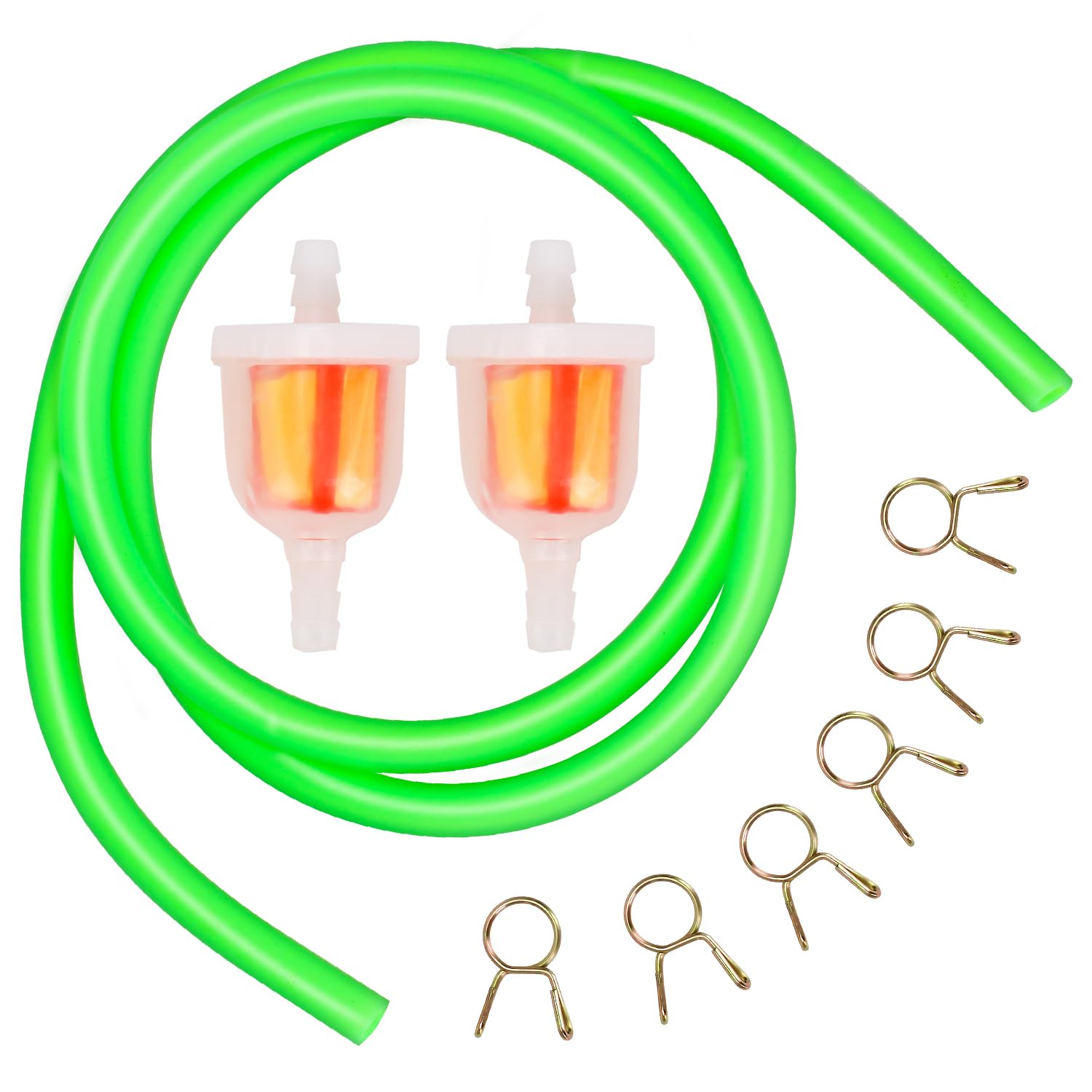 Hiaors 5Mm Motorcycle Gas Fuel Filter Petrol Pipe Hose Line Clips For 50Cc 90Cc 110Cc 150Cc 250Cc 110Cc Peace Yamoto Quad Four W