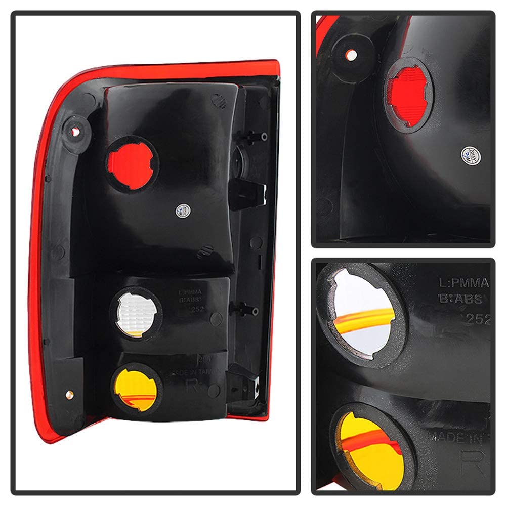 Acanii - For 1993-1997 Ford Ranger Rear Tail Lights Brake Lamps Set Left+Right 93 94 95 96 97