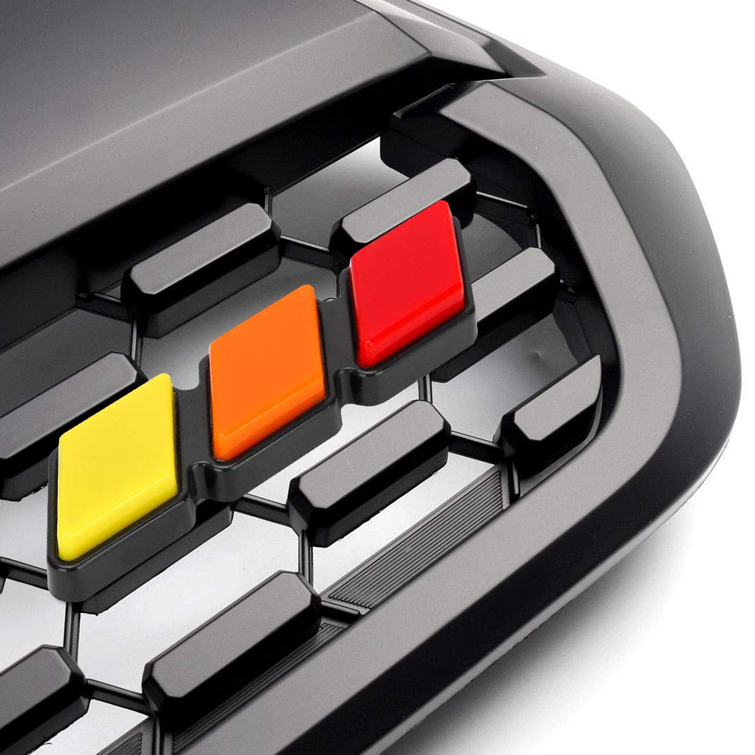 Tri-Color Front Grille Badge Emblem For Tacoma 4 Runner Tundra Sequoia Rav4 Highlander(Yellow/Orange/Red