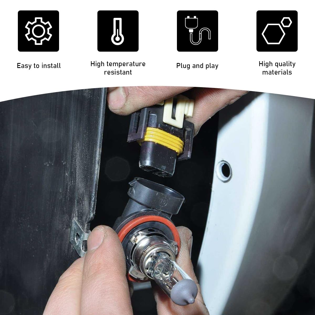 Povtii 2 Pcs 9005 9006 9012 Hb3 Hb4 Female Adapter Wiring Harness Sockets, Auto Wire Connector For Headlights Fog Lights, Headla