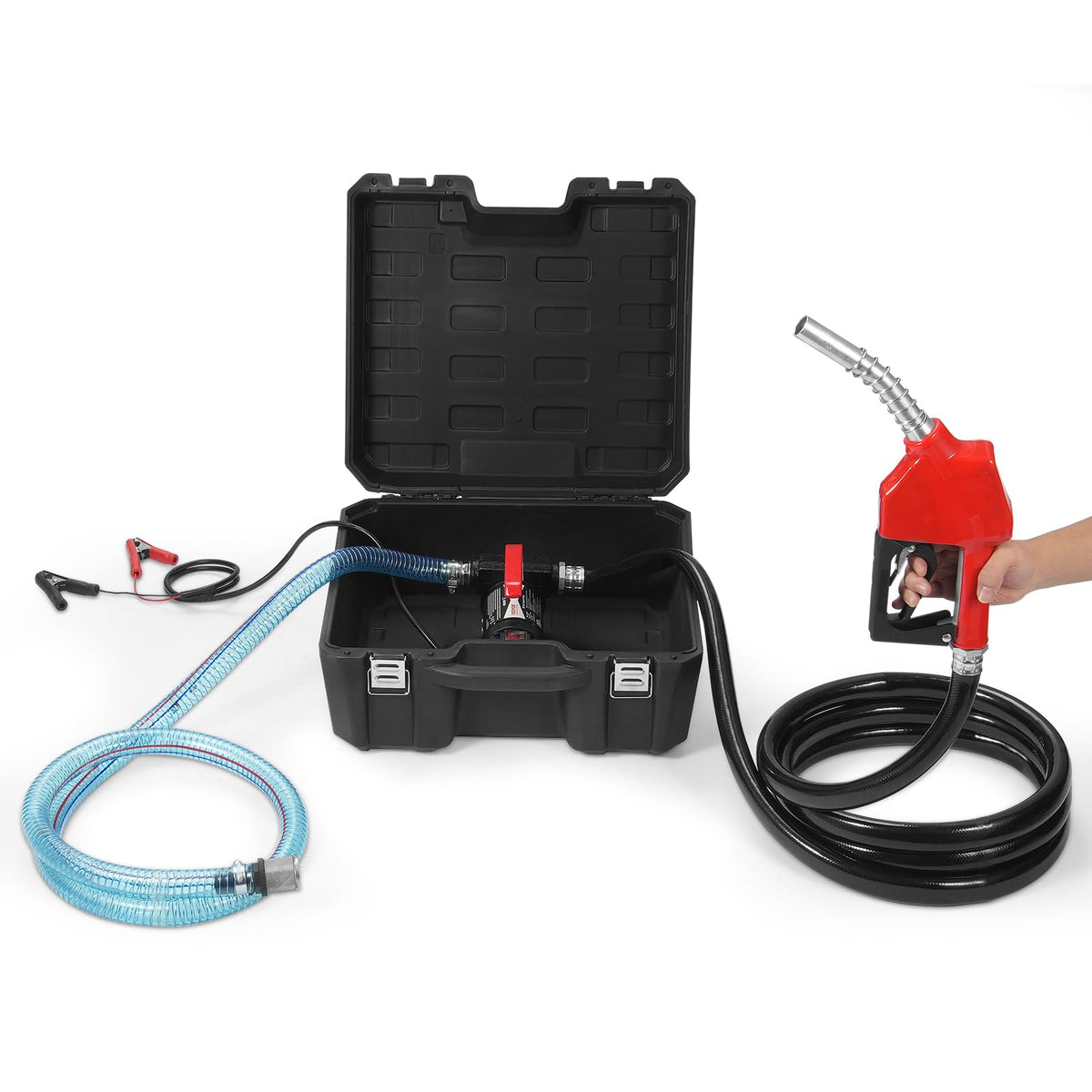 VEVOR Fuel Transfer Pump, 12V DC 10 GPM 1/4 HP, Portable Electric Diesel Transfer Pump with Automatic Shut-Off Fuel Nozzle, High