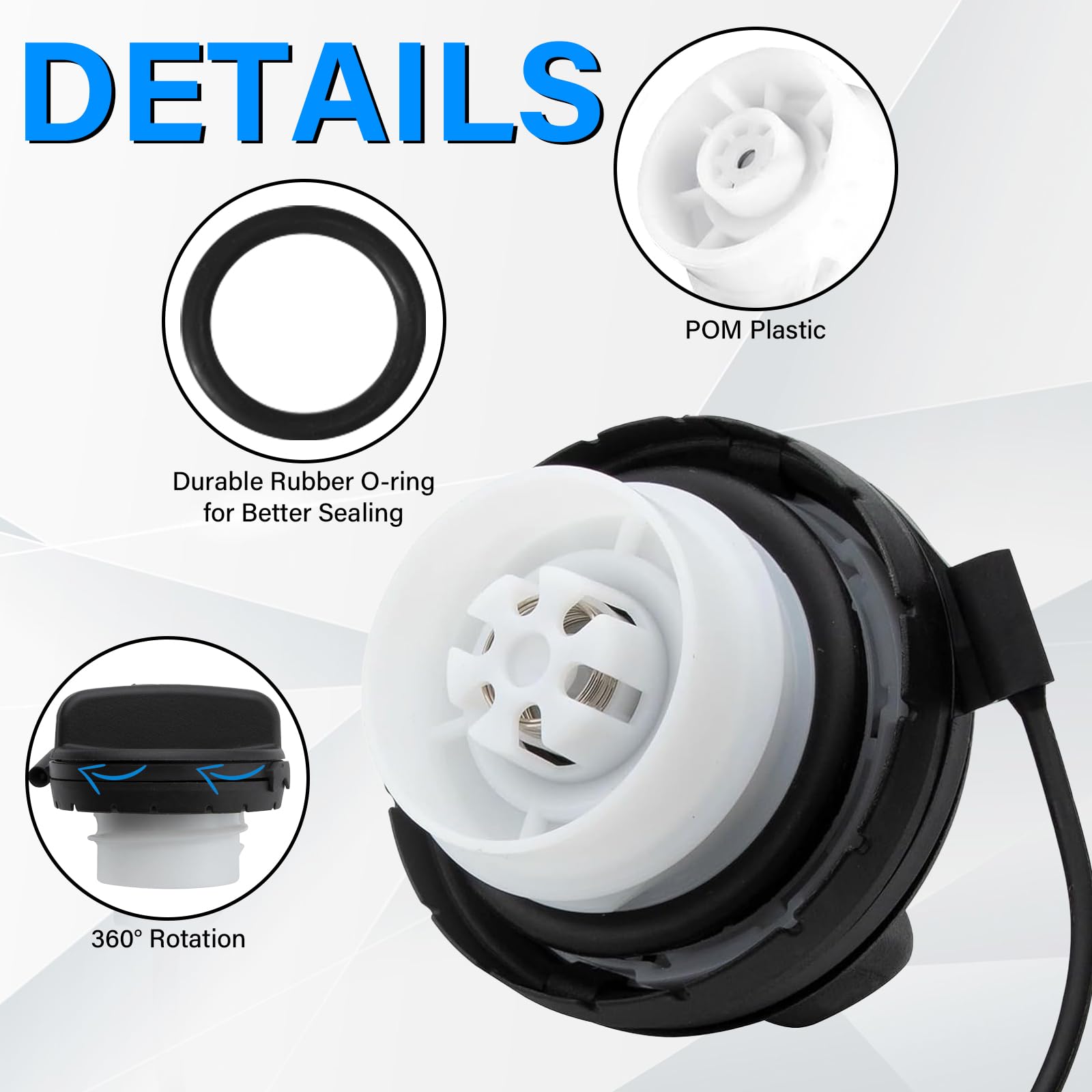 NIULPFZTK Gas Cap 17251-3JA0A for Nissan Altima, Frontier, Murano, Pathfinder, Versa, Infiniti JX35 QX60 - Black Fuel Cap Access