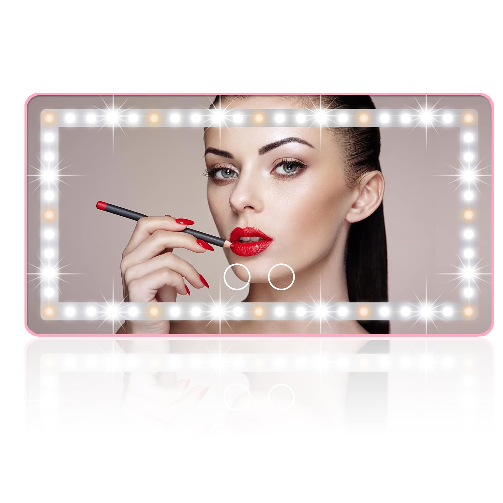 Car Sun Visor Vanity Mirror, Rechargeable Makeup Mirror With 3 Light Modes & 80 Leds - Dimmable Clip-On Rear View Sun-Shading Co