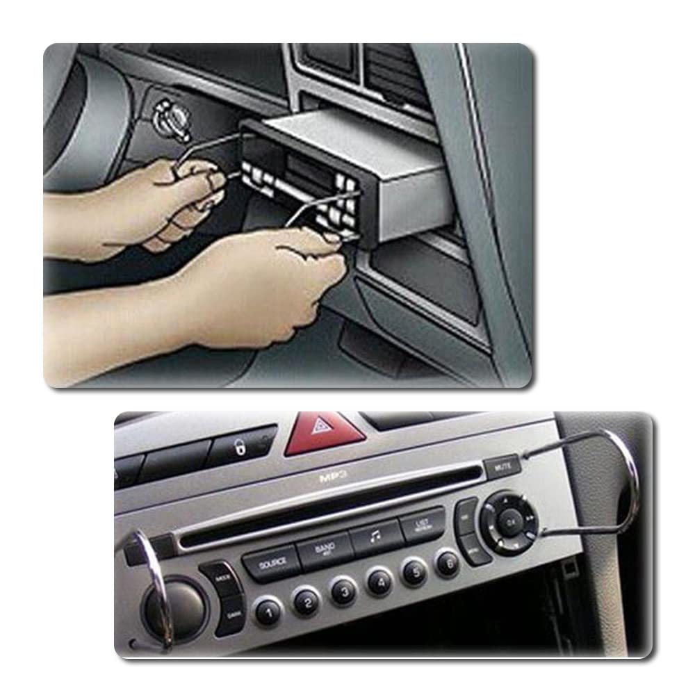 Yienakfun Automotive Car Radio Removal Pry Tool Kit 2 U-Shaped And 2 V-Shaped For Disassembly Of Most Car Cd Audio Frequency Con