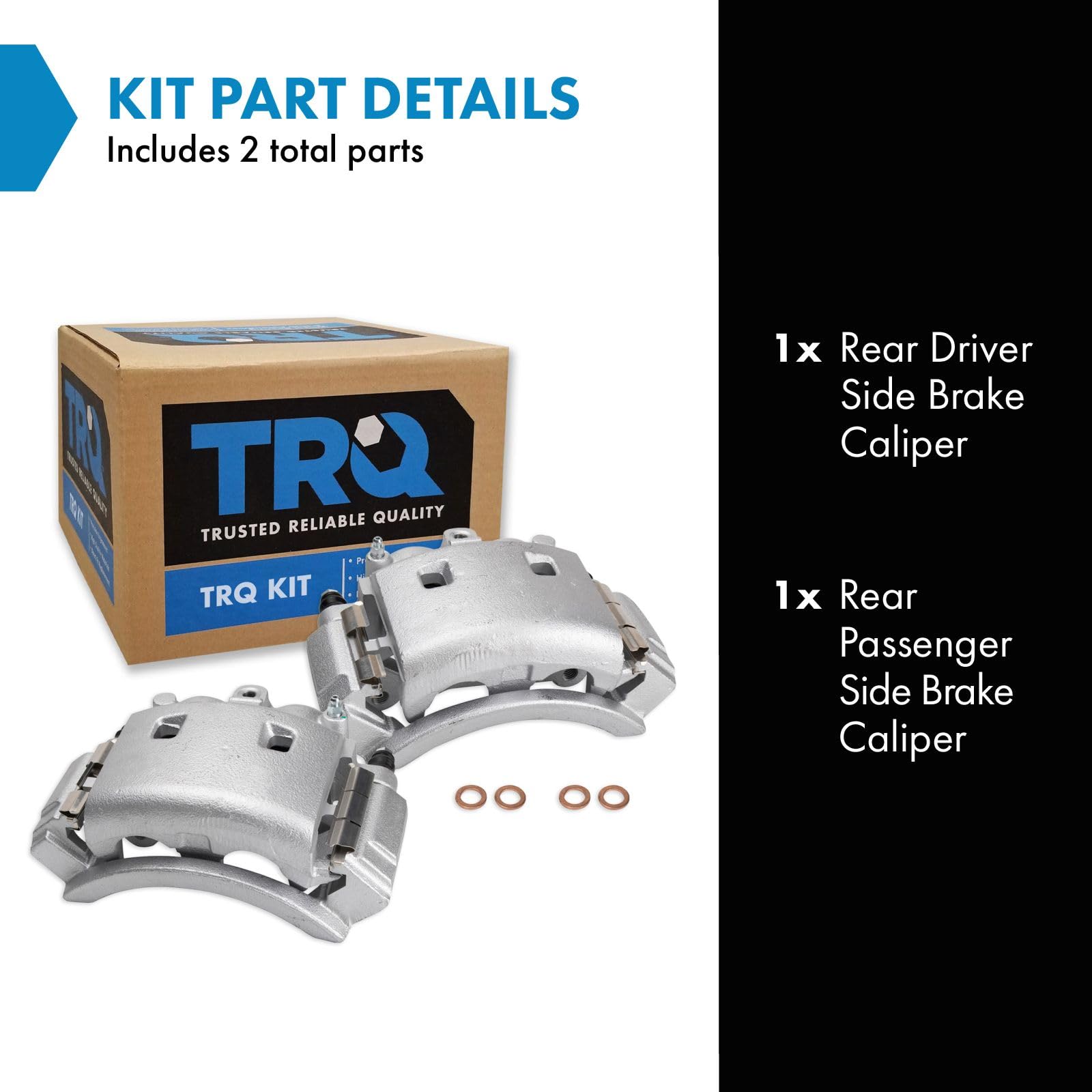 Trq Rear Brake Caliper Set Compatible With 2003-2008 Dodge Ram 3500 2003 Ram 3500 Van