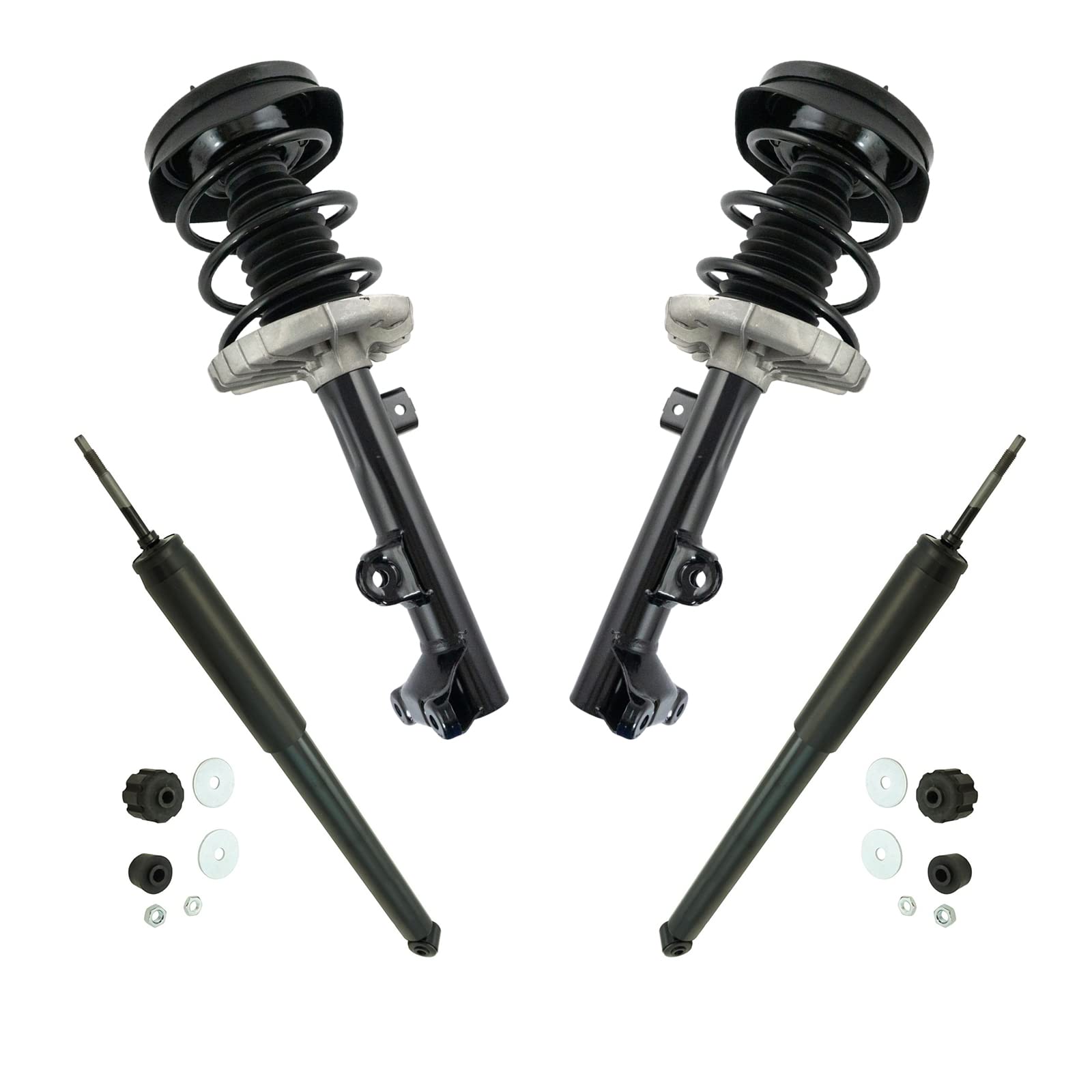 Trq Front And Rear Complete Strut Assembly & Shock Absorber Kit Complete Strut & Coil Spring Assembly Compatible With 2002-2007 