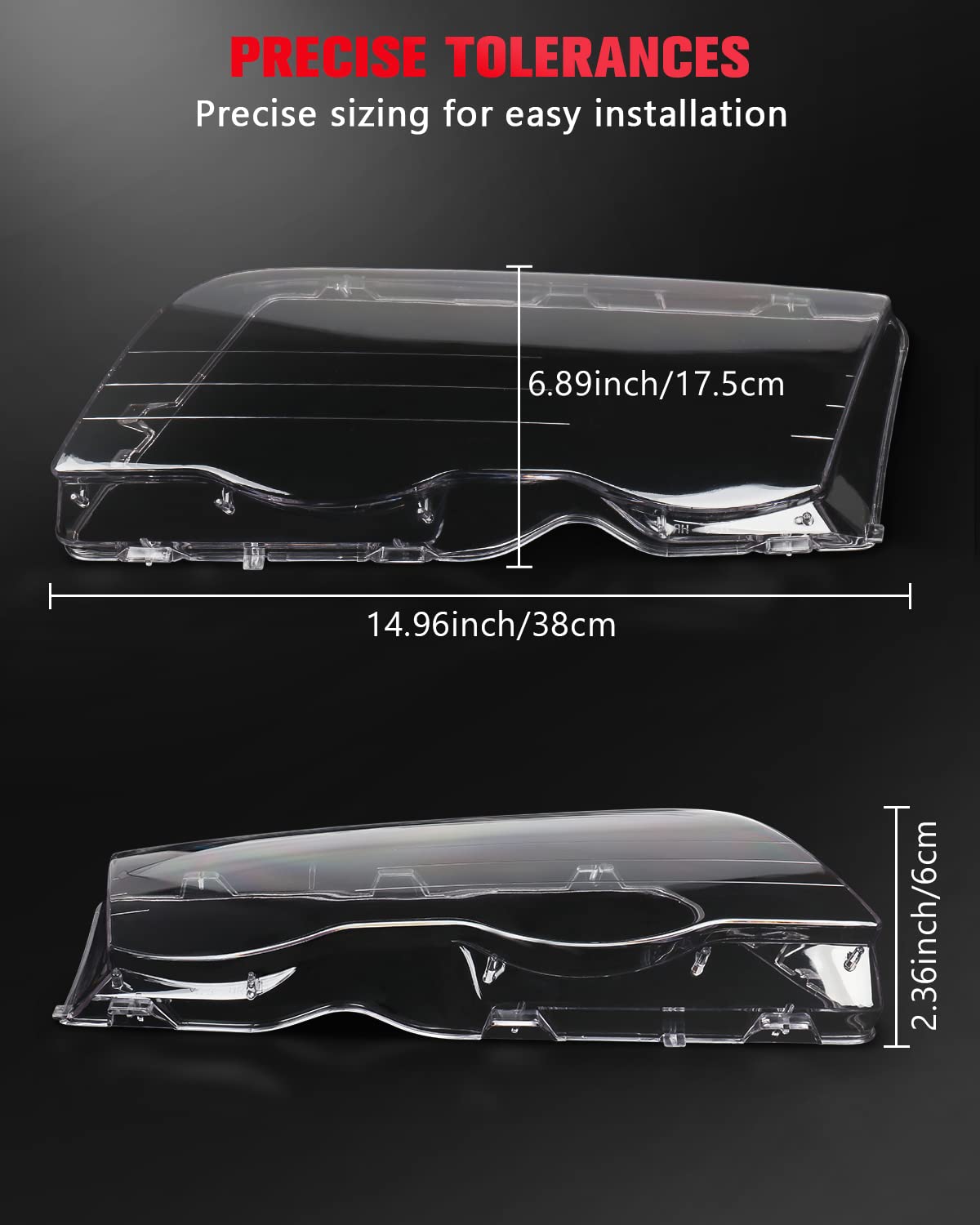 2Pc Left And Right Side Car Headlight Headlamp Lense Clear Lens Cover Replacement Fit For 1998-2001 Bmw 323I;1998-2000 Bmw 328I;
