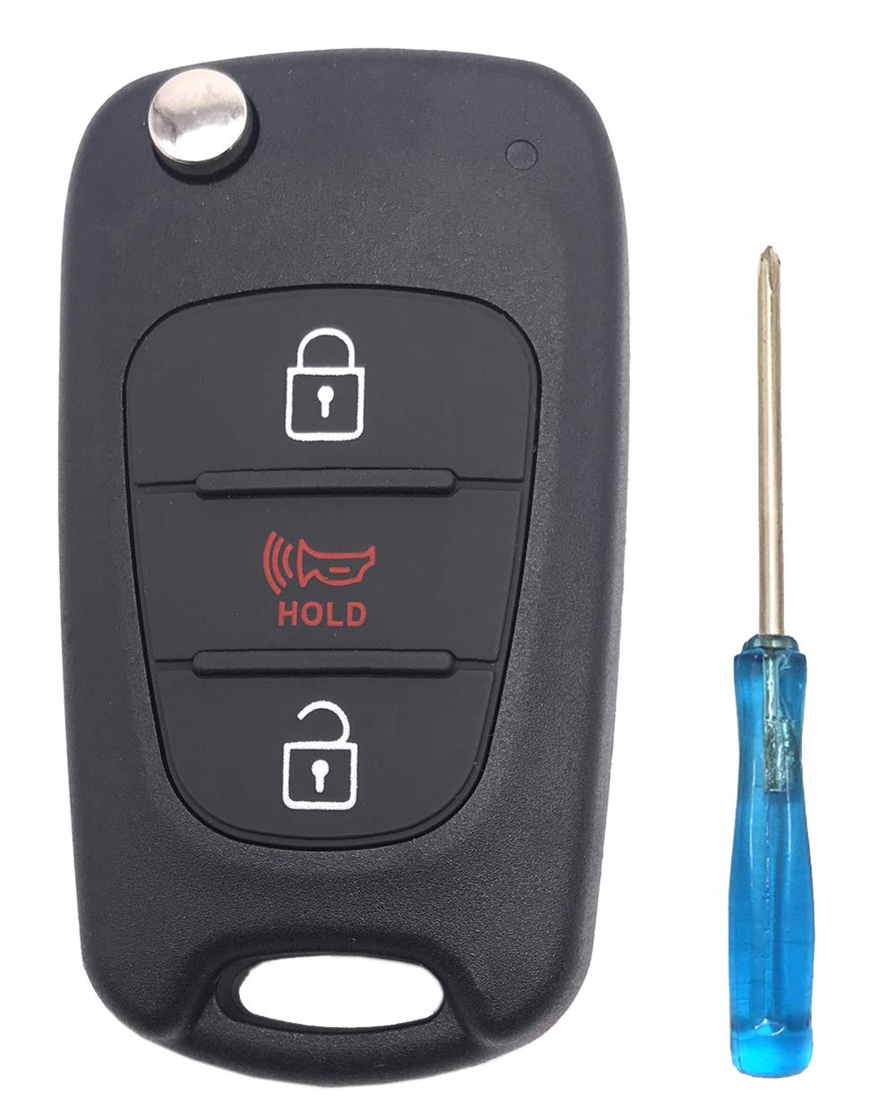 Uncut Flip Folding Replacement Key Fob Cover Case Fit For 2009-2014 Kia Soul Rio Keyless Entry Key Fob Shell