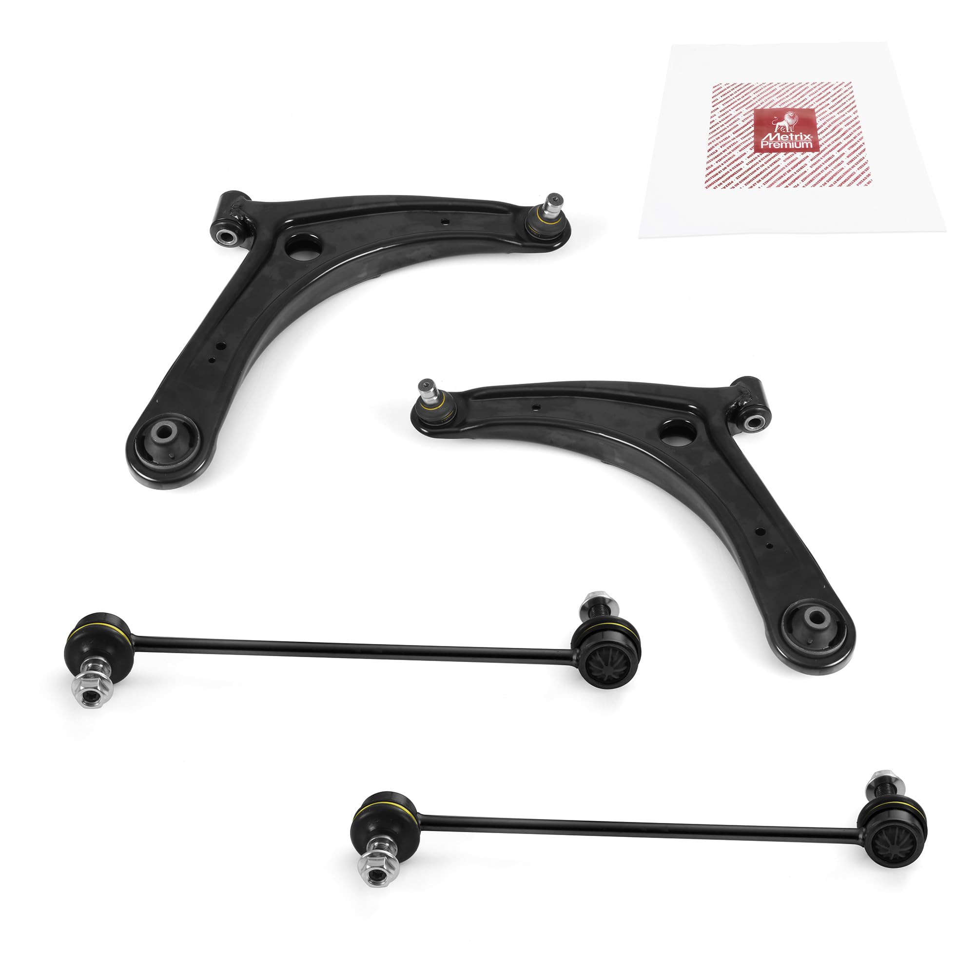 Metrix Premium Chassis Parts - 4 Pc Front Lower Control Arm & Front Sway Bar Stabilizer End Link Kit Fits 18-20 Mitsubishi Eclip