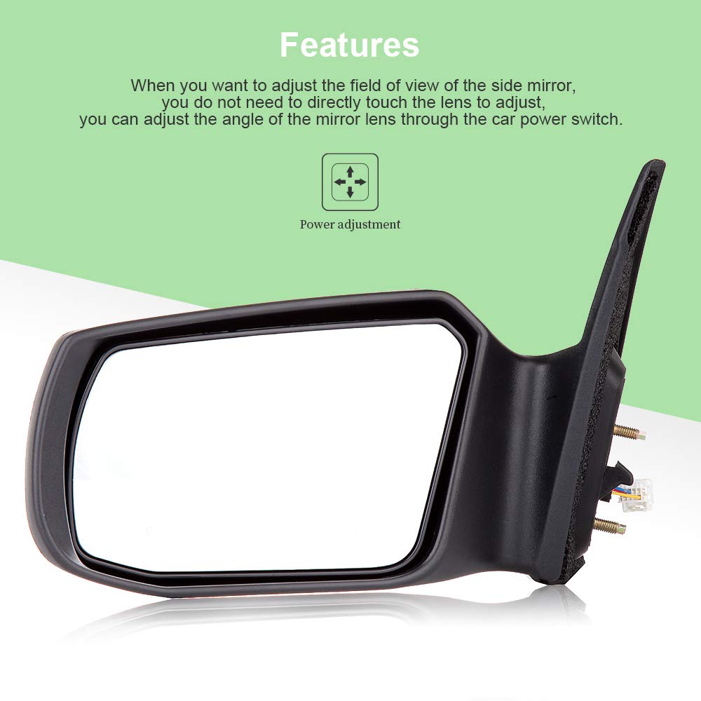 Scitoo Side View Mirror Driver Side Mirror Compatible With 2007-12 For Nissan Altima Sedan 2007-11 Hybrid Non-Folding Non-Heated Left Side Mirror Replace Mirror Parts Exterior Mirror Black