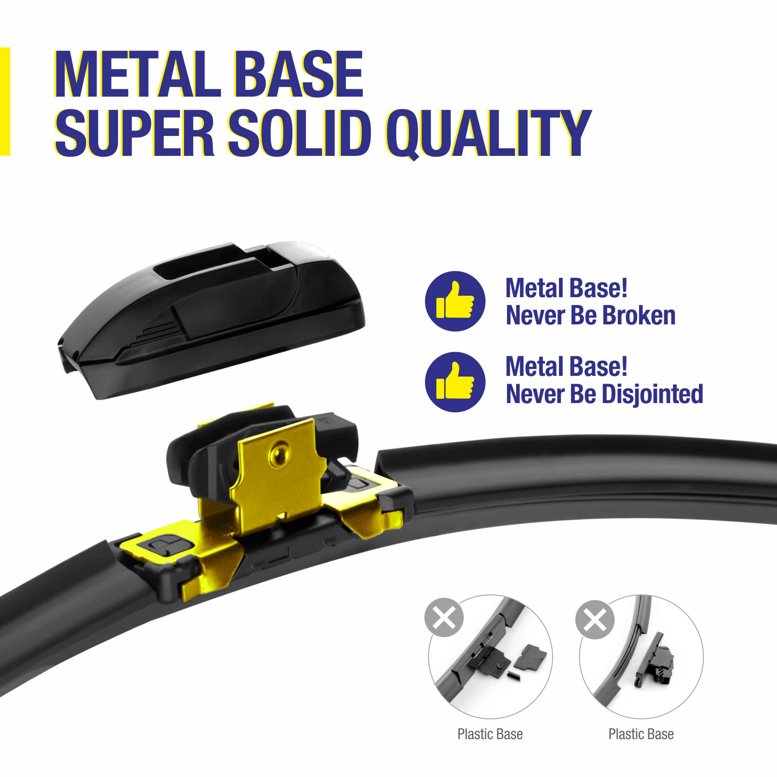 3 Wipers 26''/19''/16'' Replacement For Toyota Prius 2015 2014 2013 2012 2011 2010 (Set Of 3), 26 Inch+19 Inch Windshield Wiper