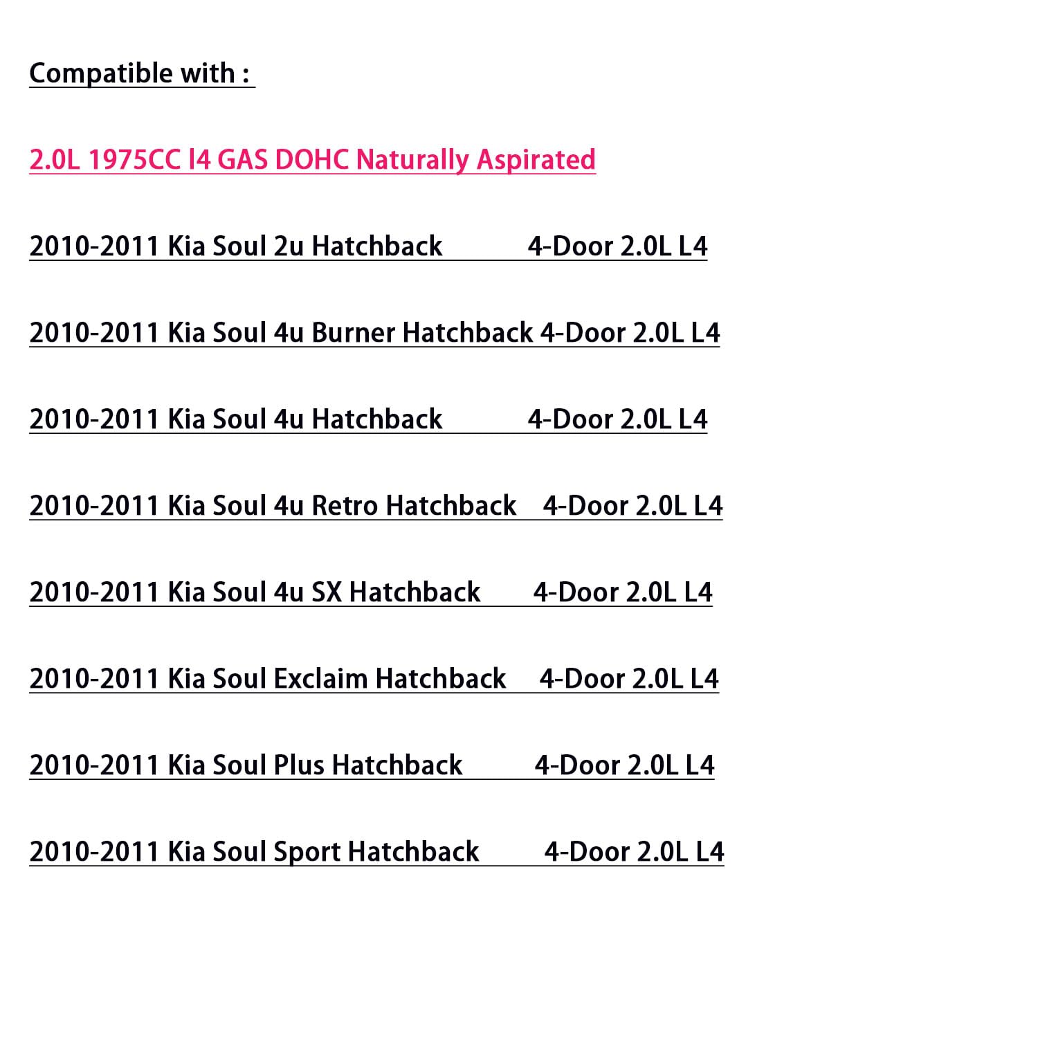 KSU Coil pack for Soul 2010 2011 2.0L L4 uf593 2730123900 uf-593 27301-23900