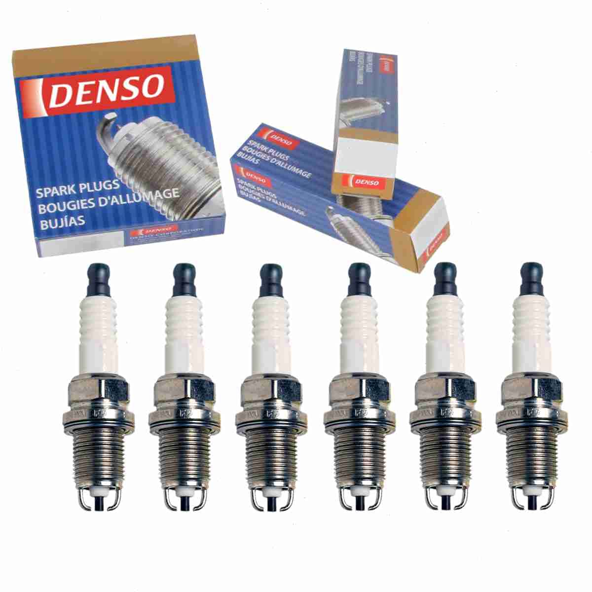 6 pc DENSO Standard Spark Plugs compatible with Toyota 4Runner 3.4L V6 1996-2002