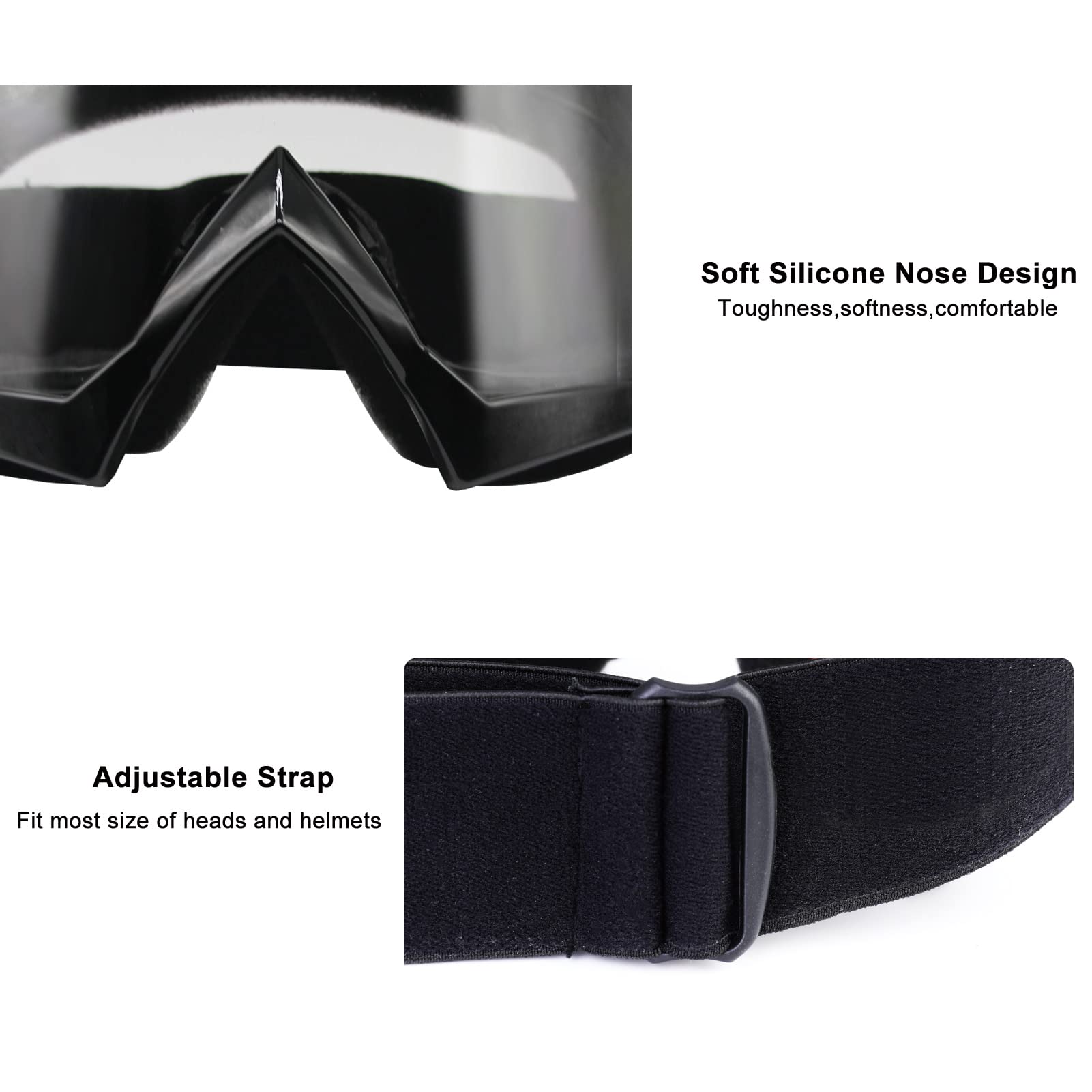 ZukMi Motocross Goggles 2 Pack Dirt Bike Goggles ATV Motorcycle Goggles MX Off Road Goggles for Men Women Adult Youth Riding Rac