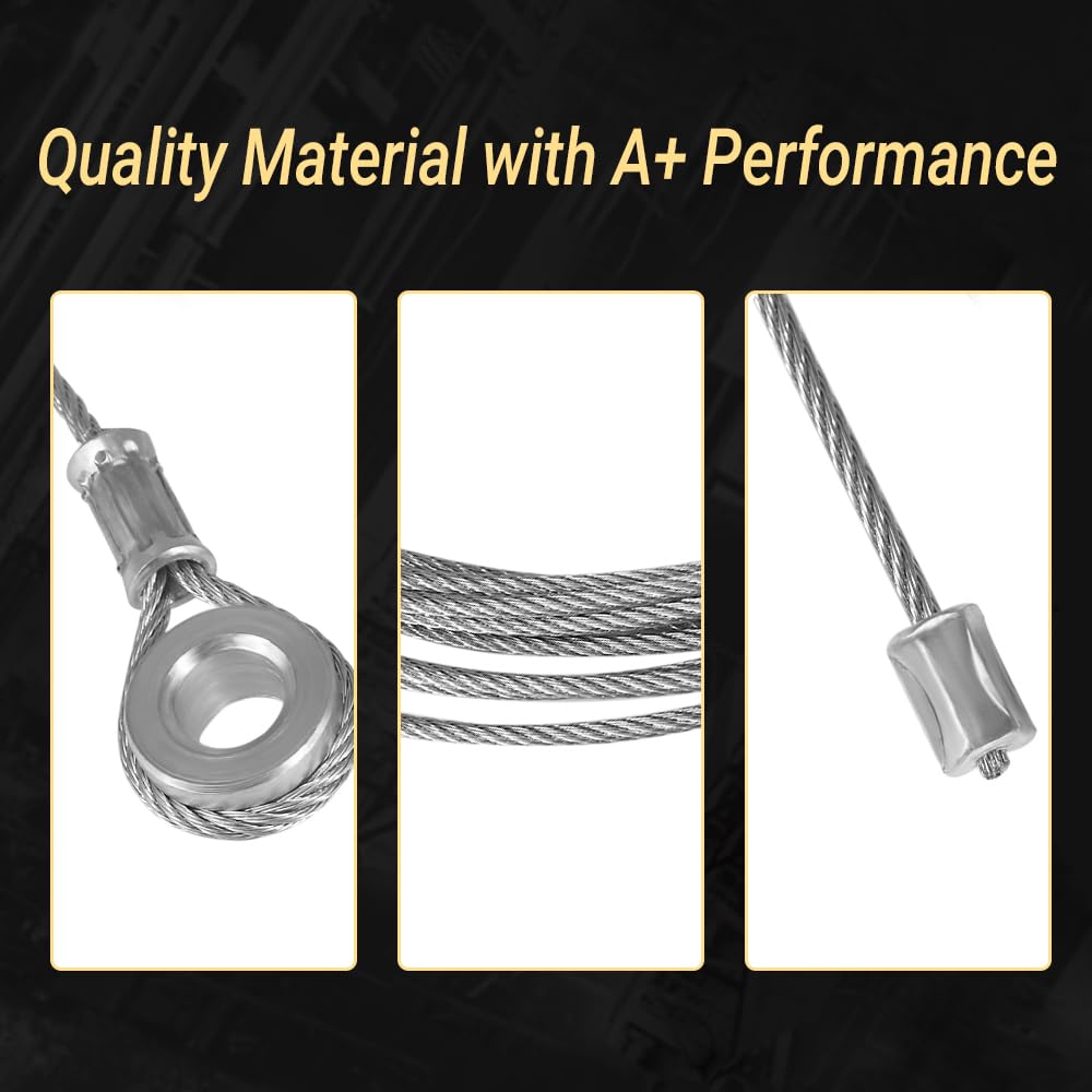 Cable Wire Fits Most Trailer Ramp Door Enclosed Cargo Trailer Ramp Door Spring Cable Wire - 150 Inch Long (2-Pack)