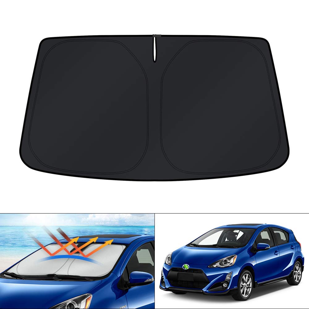 Kust Custom Fit Windshield Sun Shade For Toyota Prius C Accessories 2012-2019 Sunshade Foldable Sun Visor Protector Blocks Uv Ra
