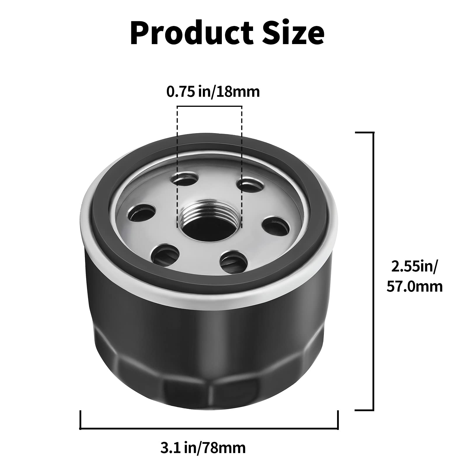AWSZH Oil Filter 49065-7007 49065-0721 Compatiable with Kawasaki FB460V FC420V FC540V FD501D FD590V FR651V FR691V FR730V FX481V