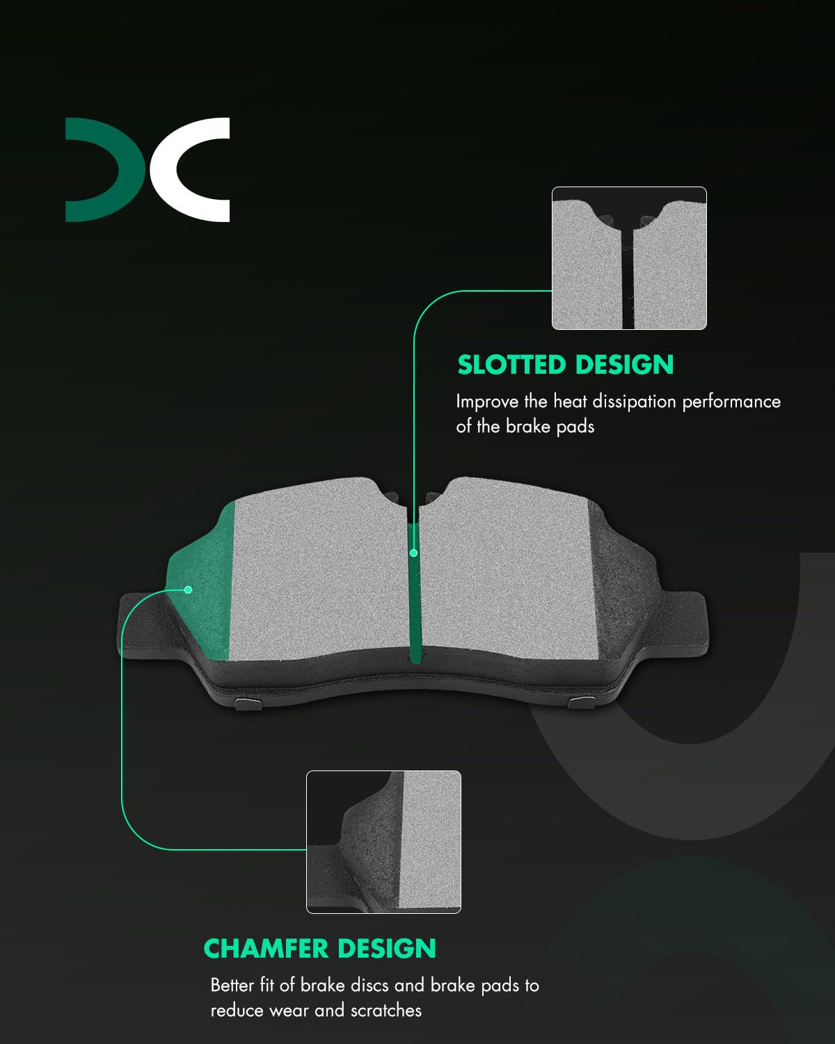 Scitoo Rear Disc Brake Pad Set 4Pcs W/Hardware Fit For Ford For Transit/For Transit-150 / For Transit-250 / For Transit-350 / Fo