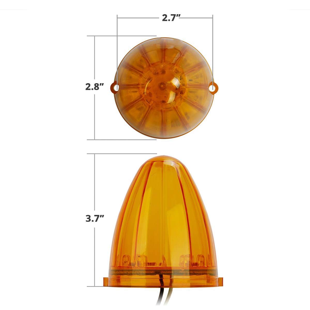 Partsam 5Pcs 17Led Amber Cab Marker Top Roof Running Light Led Light Replacement For Kenworth Peterbilt Freightliner Mack Heavy