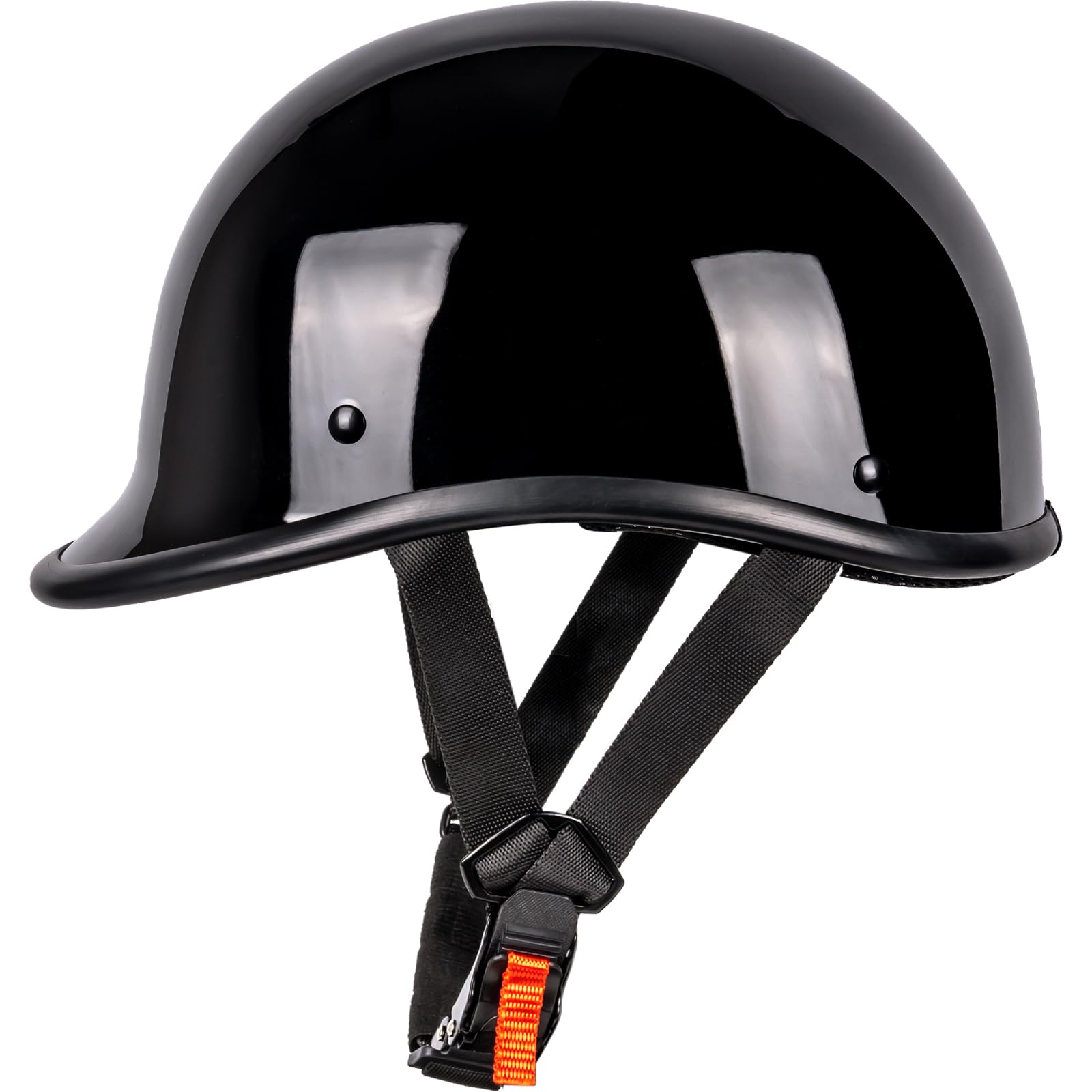 Yesmotor Vintage Motorcycle Half Helmet - Lightweight Low Profile Open-Face Half-Face Helmet - DOT Approved (Light Black, L)