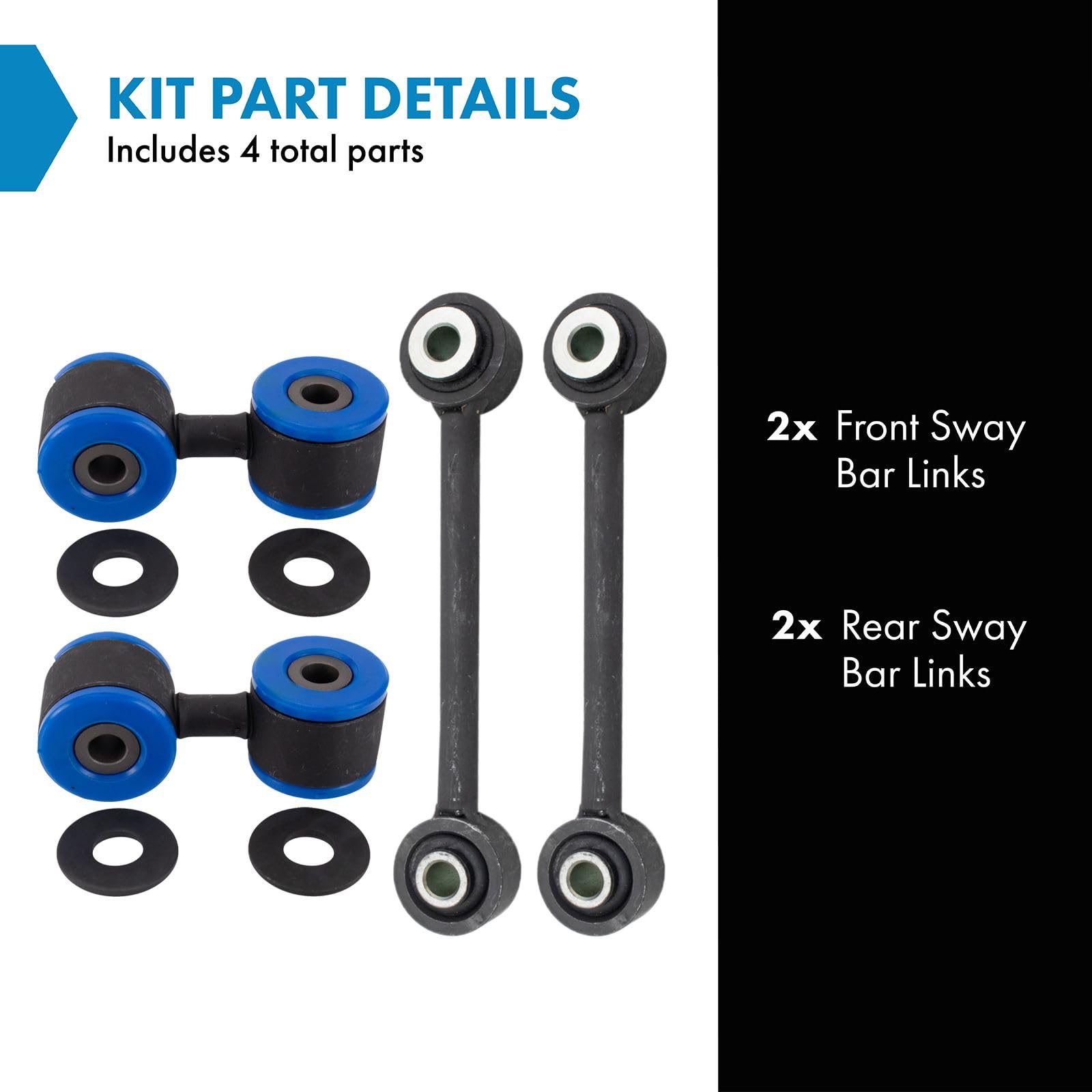 Trq Sway Bar Link Set Compatible With 2008-2018 Audi2008-2018 Audi
