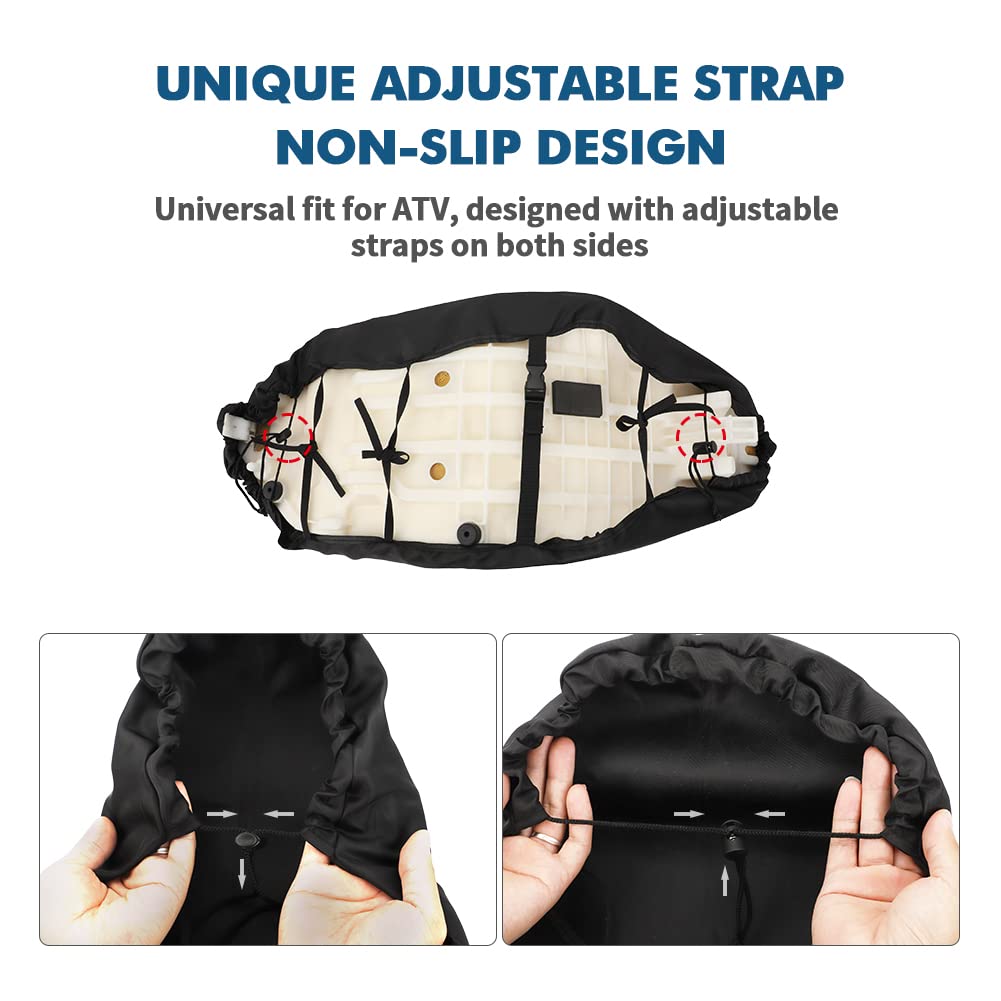Motoqueen Atv Seat Covers Universal Waterproof-Resistant Cover Fits For Sportsman | Rancher | Foreman | Scrambler | Kodiak | Polaris Scrambler Etc