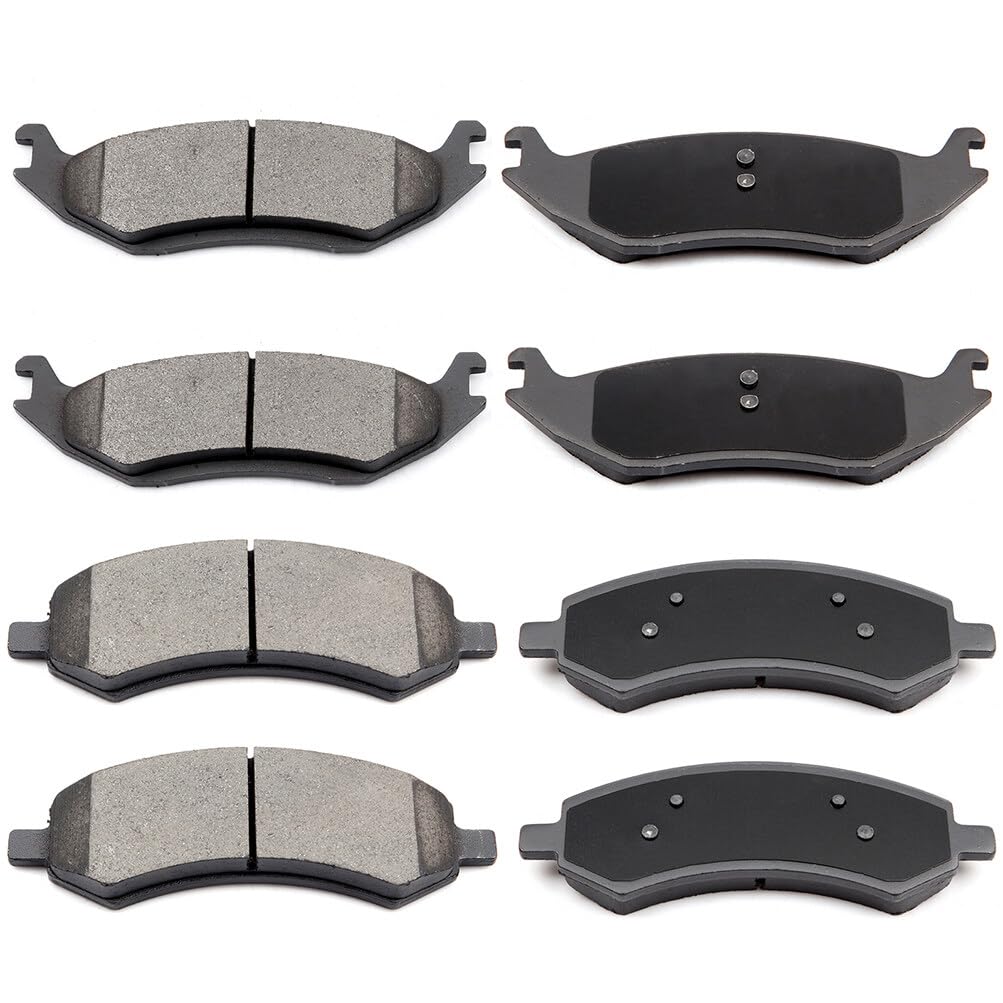 Eccpp D1084-7991 D967-7867 Front Ceramic & Rear Semi Metallic Disc Brake Pad Set Fit For Chrysler Aspen 2007-2009,For Dodge Dako