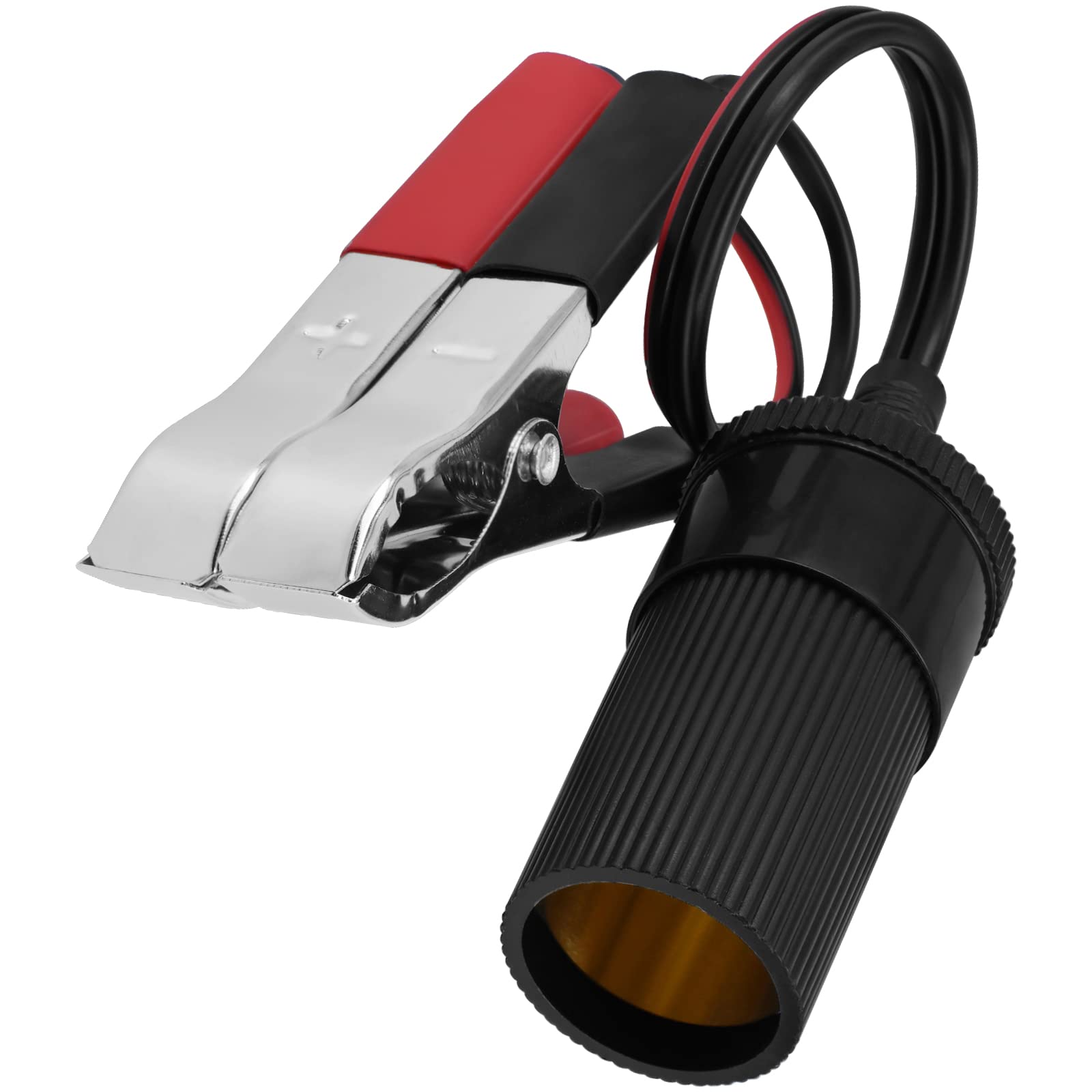Yeworth 11.8 Inch/0.3m 12V Battery Terminal Clip-on Car Cigarette Lighter Socket Female Adapter, Cigarette Splitter Plug Extensi