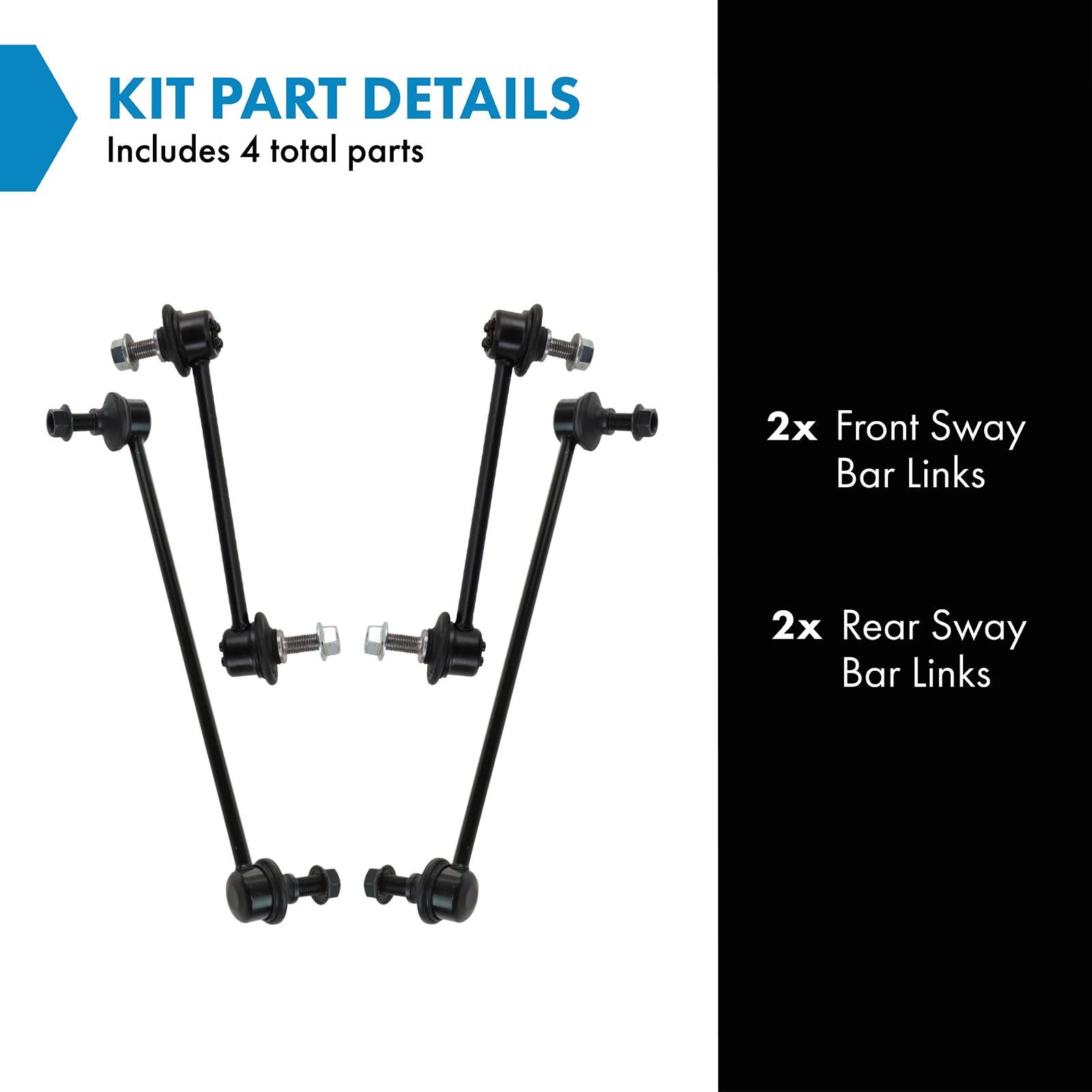 Trq Front & Rear Sway Bar Stabilizer Link Set Compatible With 2007-2012 Acura Rdx