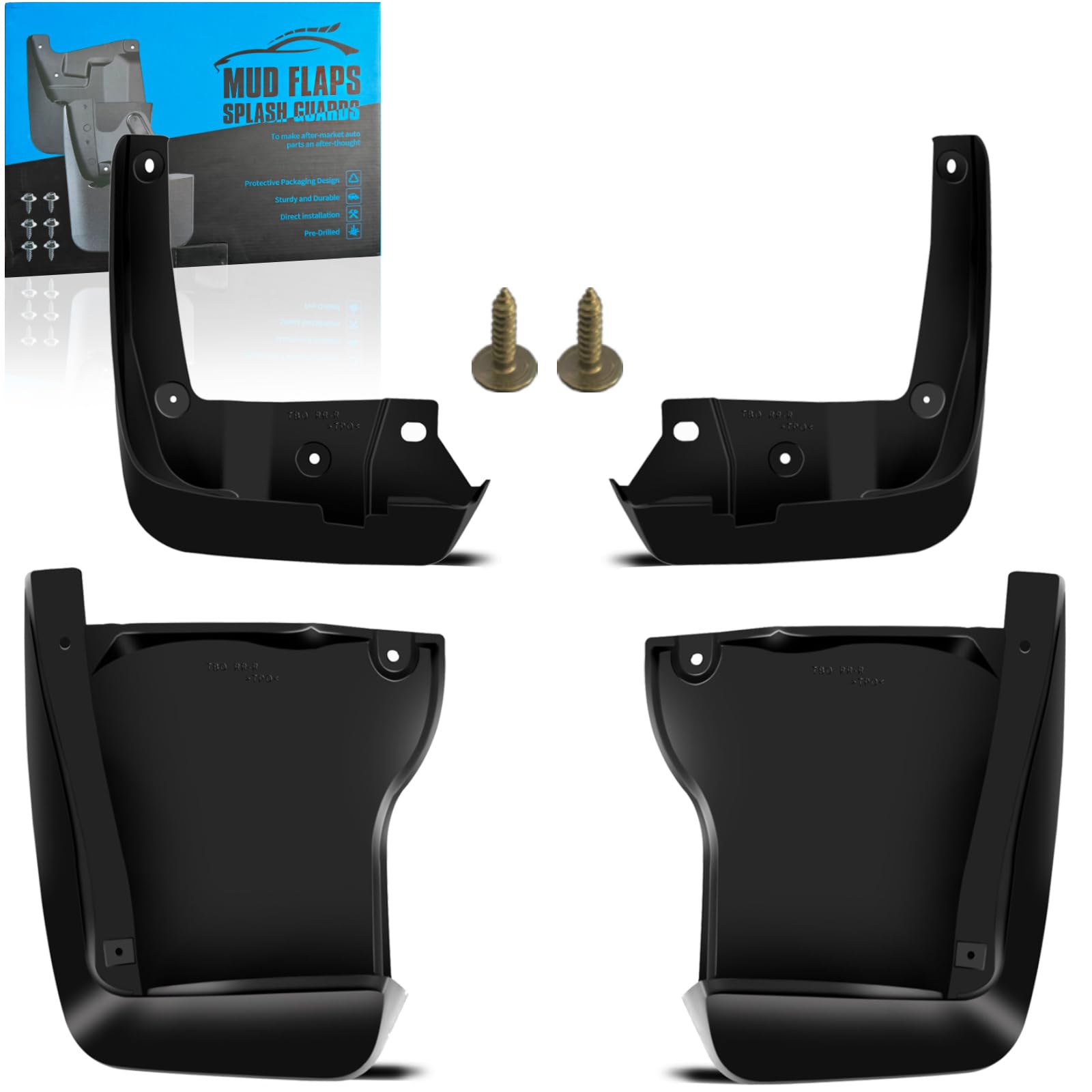 KEYOOG Front & Rear Mud Flaps Splash Guards Fit for 2008-2012 Ho-nda Accord 4-Door Sedan (Not Fits 2-Door Coupe Models), 4-Pc Se