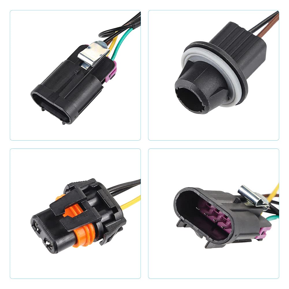 Wmphe Compatible With Headlight Wiring Harness Pontiac Grand Prix 2004 2005 2006 2007 2008, Headlamp Wiring Harness, Front Lamp Socket Wire Oem 16530756