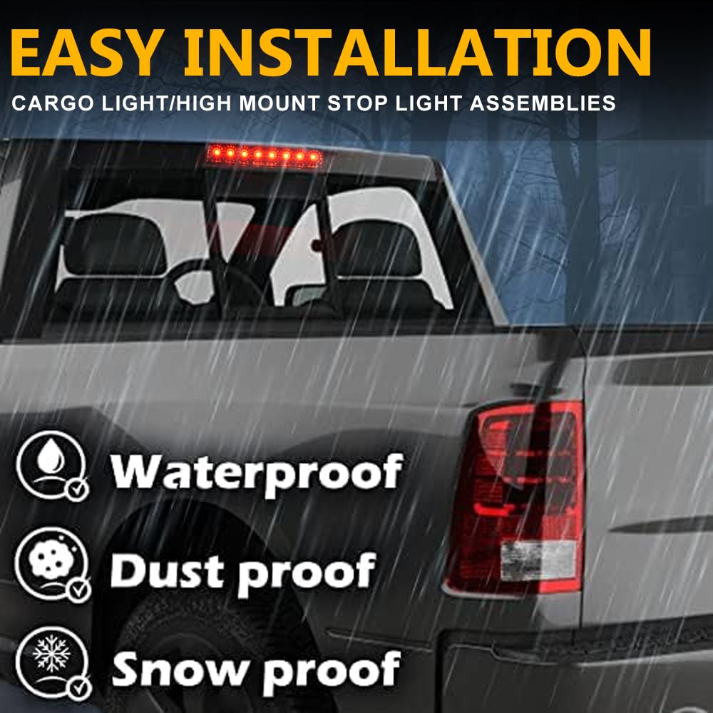 G-Plus Third 3Rd Brake Cargo Light Compatible With Toyota Tacoma 1995-2017 Rear Roof Center High Mount Tail Lamps Replacement Ch