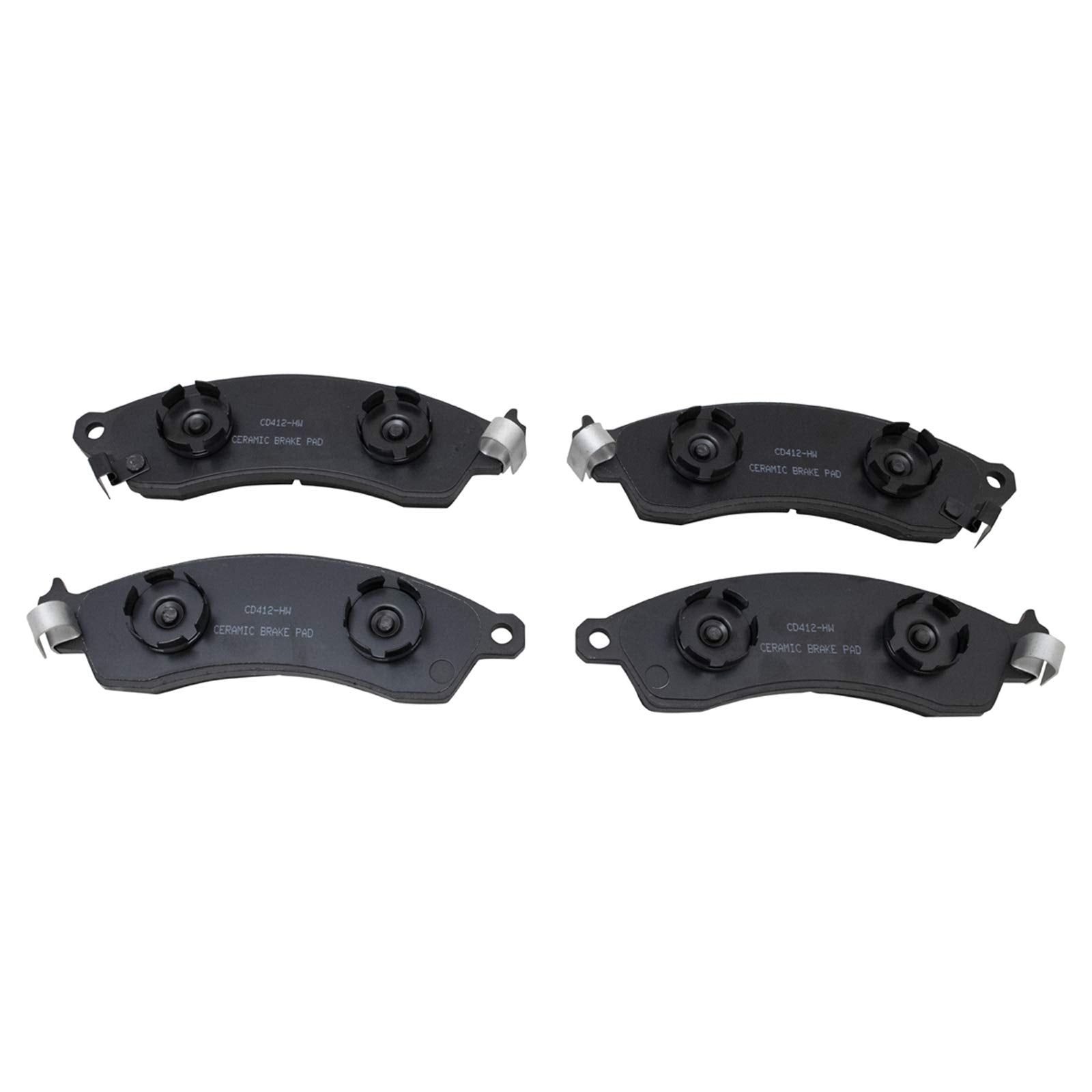 TRQ Front Brake Pads Ceramic Compatible with 1985-1991 Chevrolet Camaro 1988-1996 Corvette 1994-2004 Ford Mustang 1988-1992 Pont