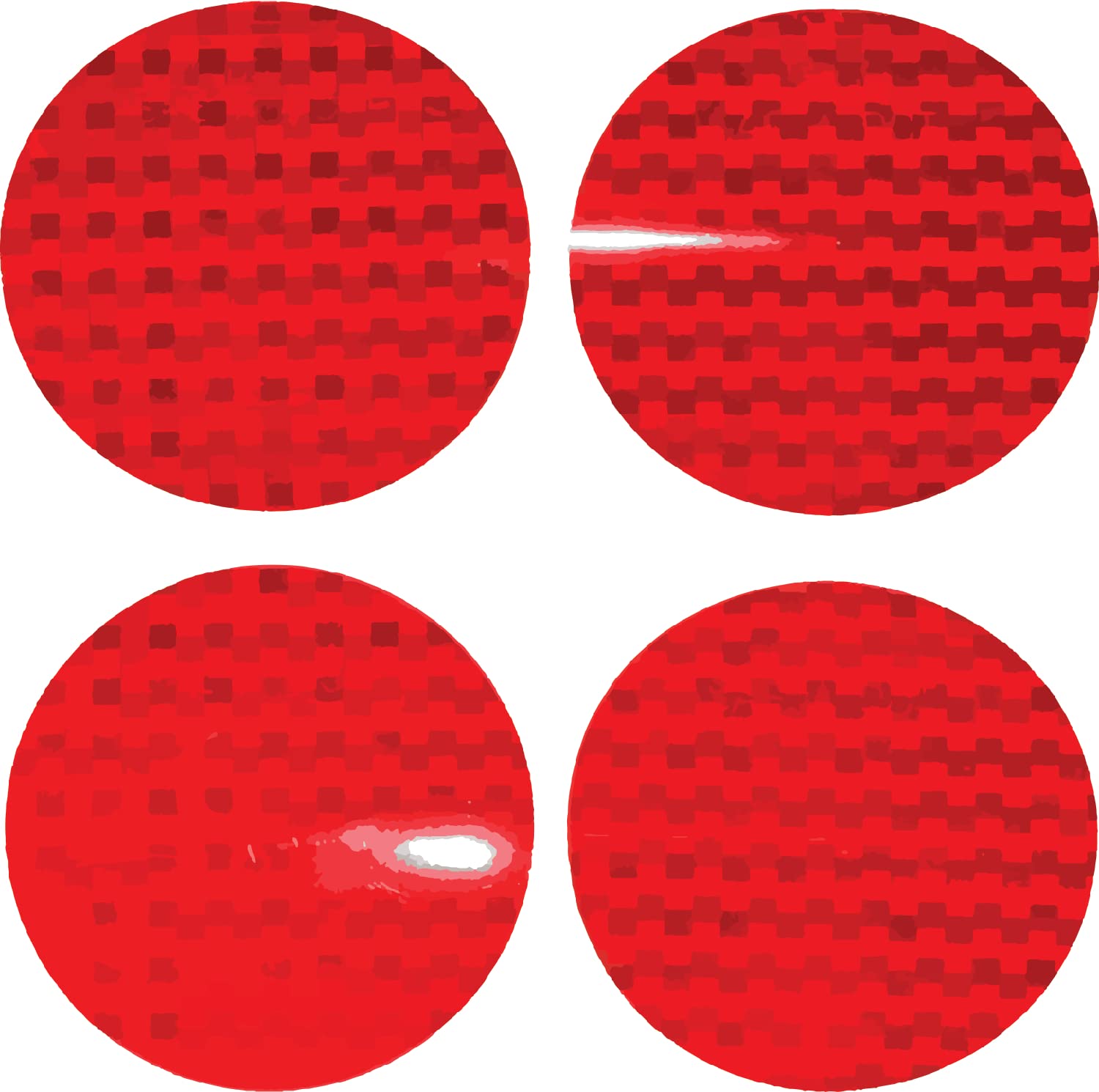 LiteMark DOT-SAE Red Dot 3 Inch Round High Reflective Prismatic Lenses with Durable Protective Transparent Layer for Safety and 