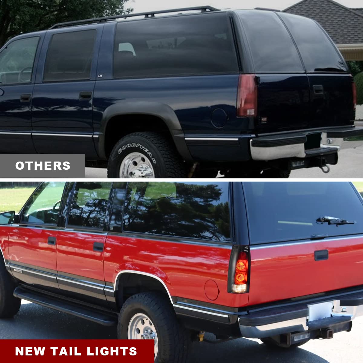 Nixon Offroad Tail Lights For 1988-1999 Chevy C/K 1500/2500/ 3500, 1992-1999 Chevy Suburban 1500/2500, 1992-1994 Chevy Blazer, 1995-2000 Chevy Tahoe, Gmc 1988-1999 C/K 1500/2500/ 3500, Suburban Yukon