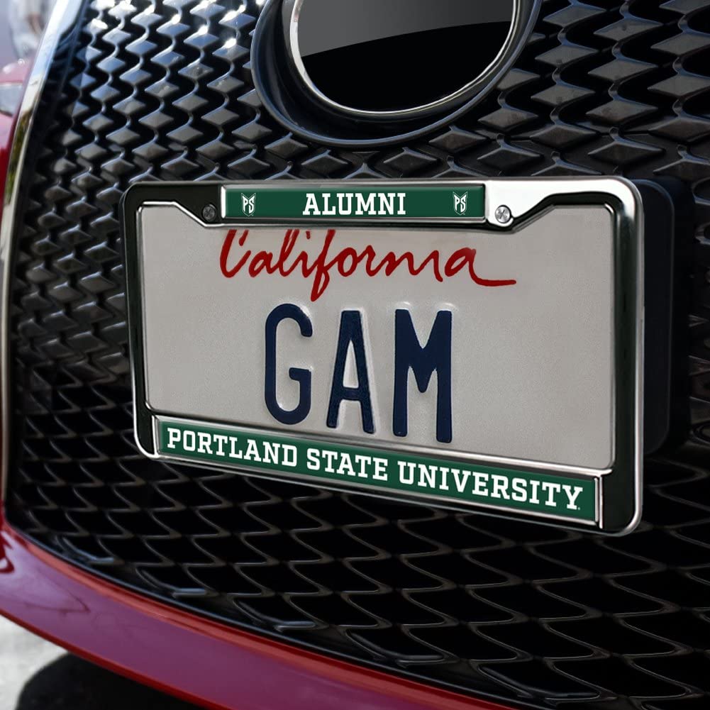 GRAPHICS & MORE Metal License Plate Frame - Portland State University Alumni, Full Size, One Size