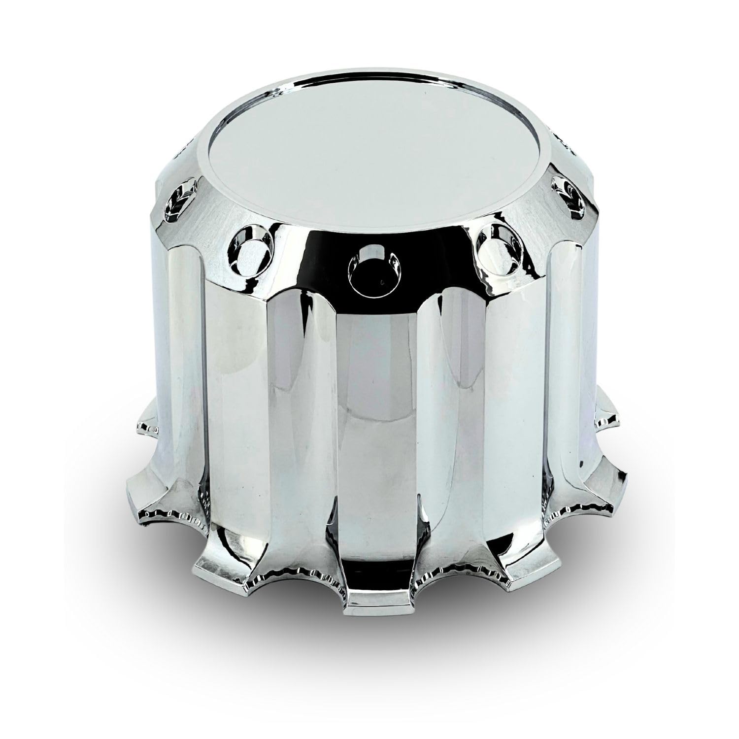 Torque Luxury Chrome Front And Rear Axle Complete Wheel Cover Set 33Mm Screw-On Lug Nut Covers For Semi Trucks (Installation Too