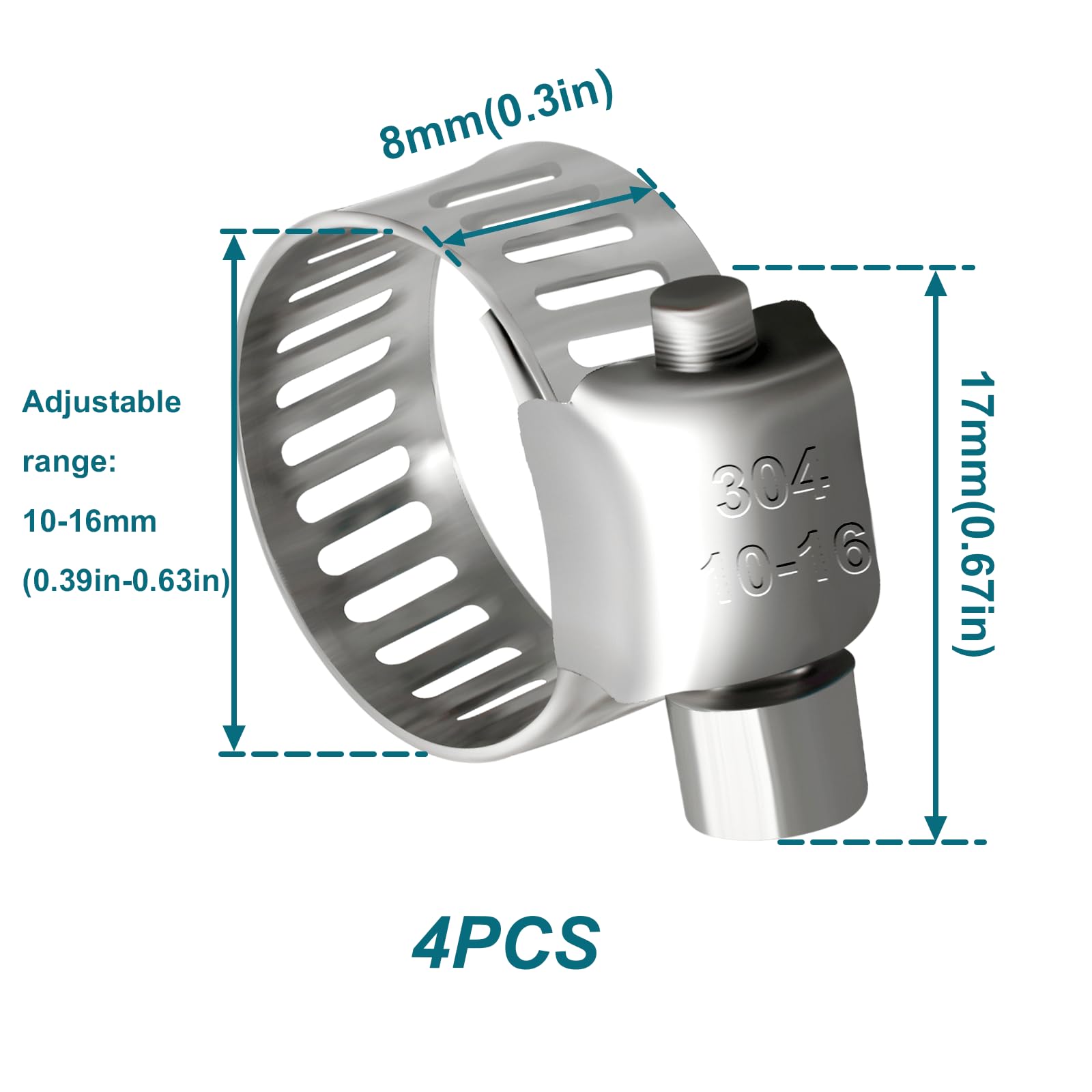 Housun Fuel Line 1/4 Inch Id, Fuel Hose 5Ft, J30R7 Fuel Line Hose Nbr With 4 Clamps.