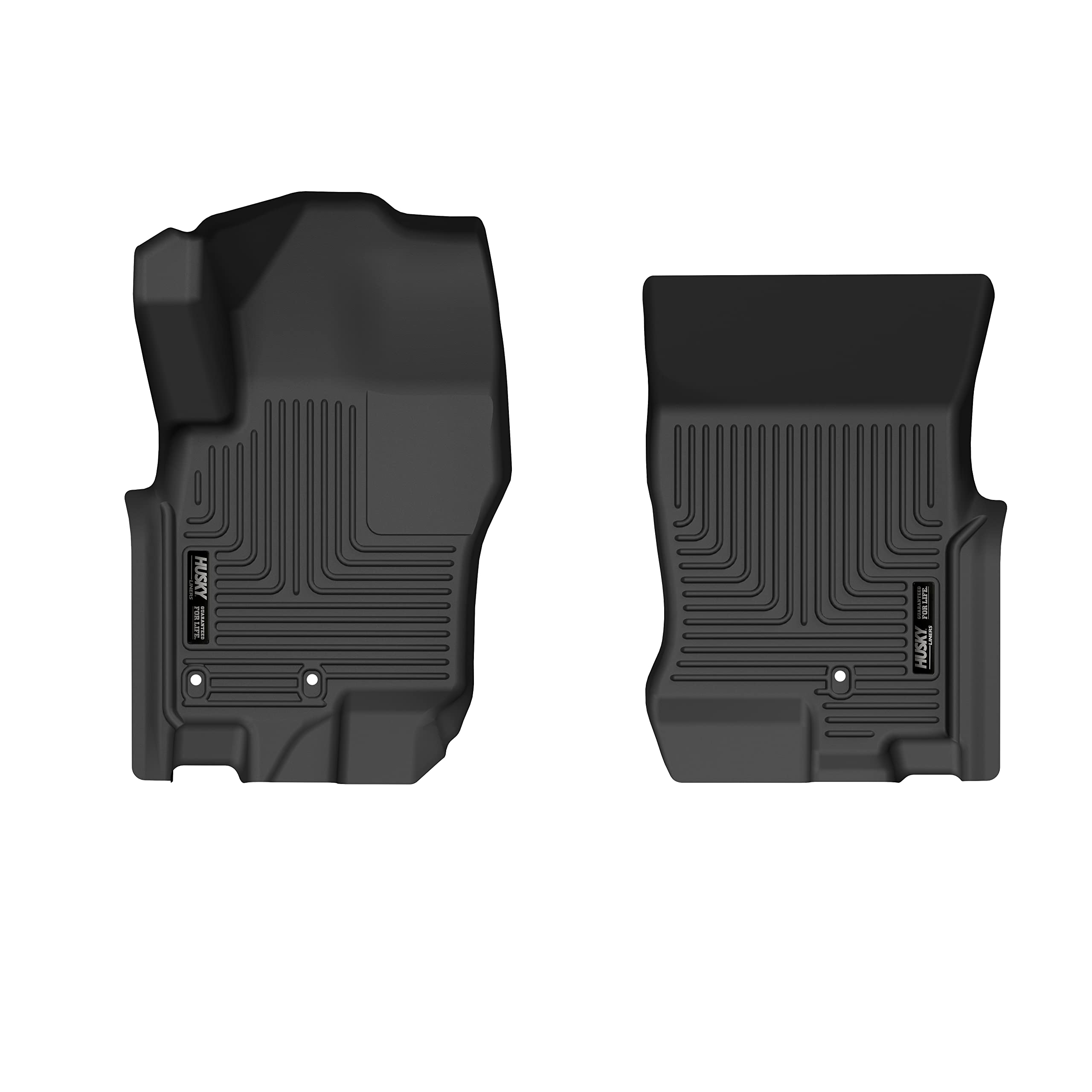 Husky Liners X-Act Contour Floor Mats | Fits 2008-2021 Nissan Frontier Crew Cab & Extended Cab; 2009-2012 Suzuki Equator Crew Cab & Extended Cab | Front Row, 2-Pc Black - 52331
