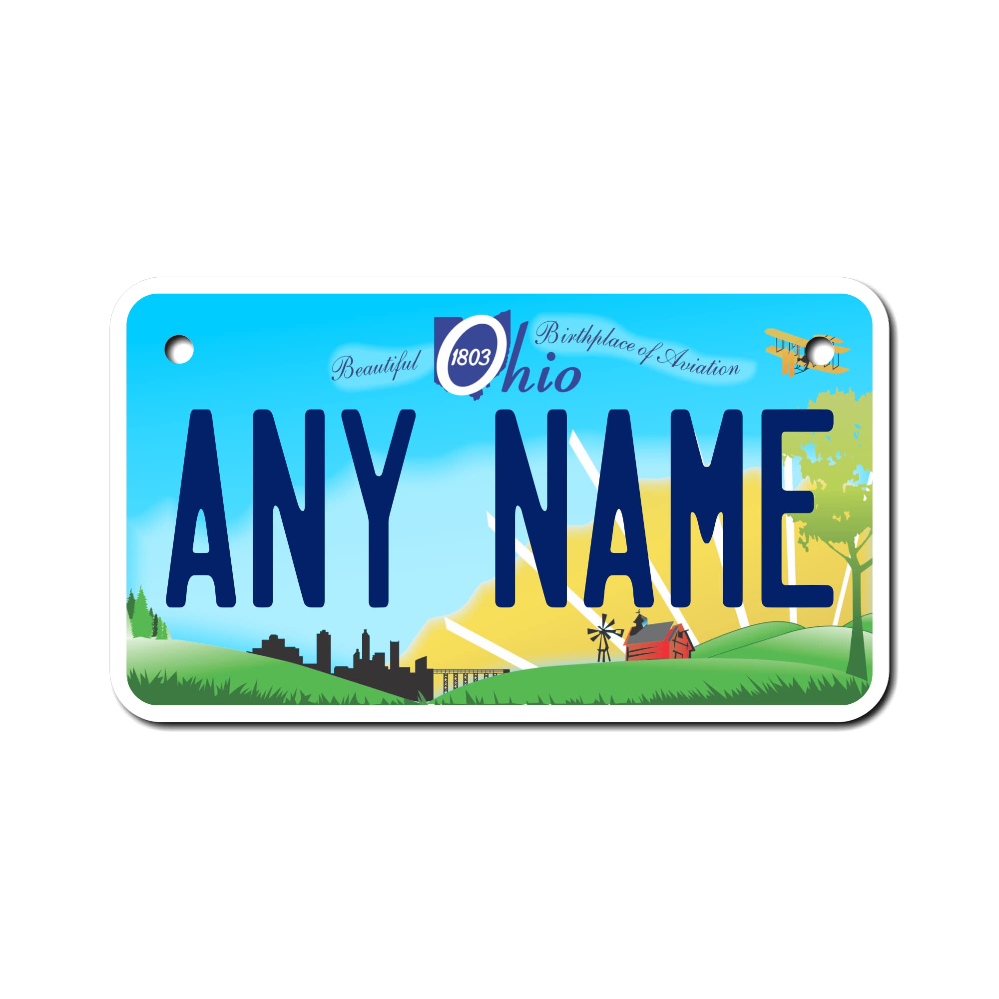 Teamlogo - Personalized Ohio License Plate - Custom Aluminum Name, Text, Or Number Plate - Customized License Golf Cart Accessor