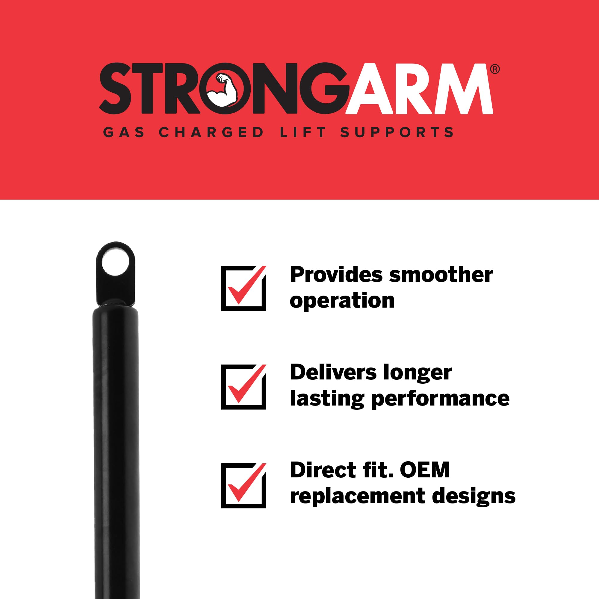 Strongarm 6358 Hood Lift Support, Pack Of 1, Black