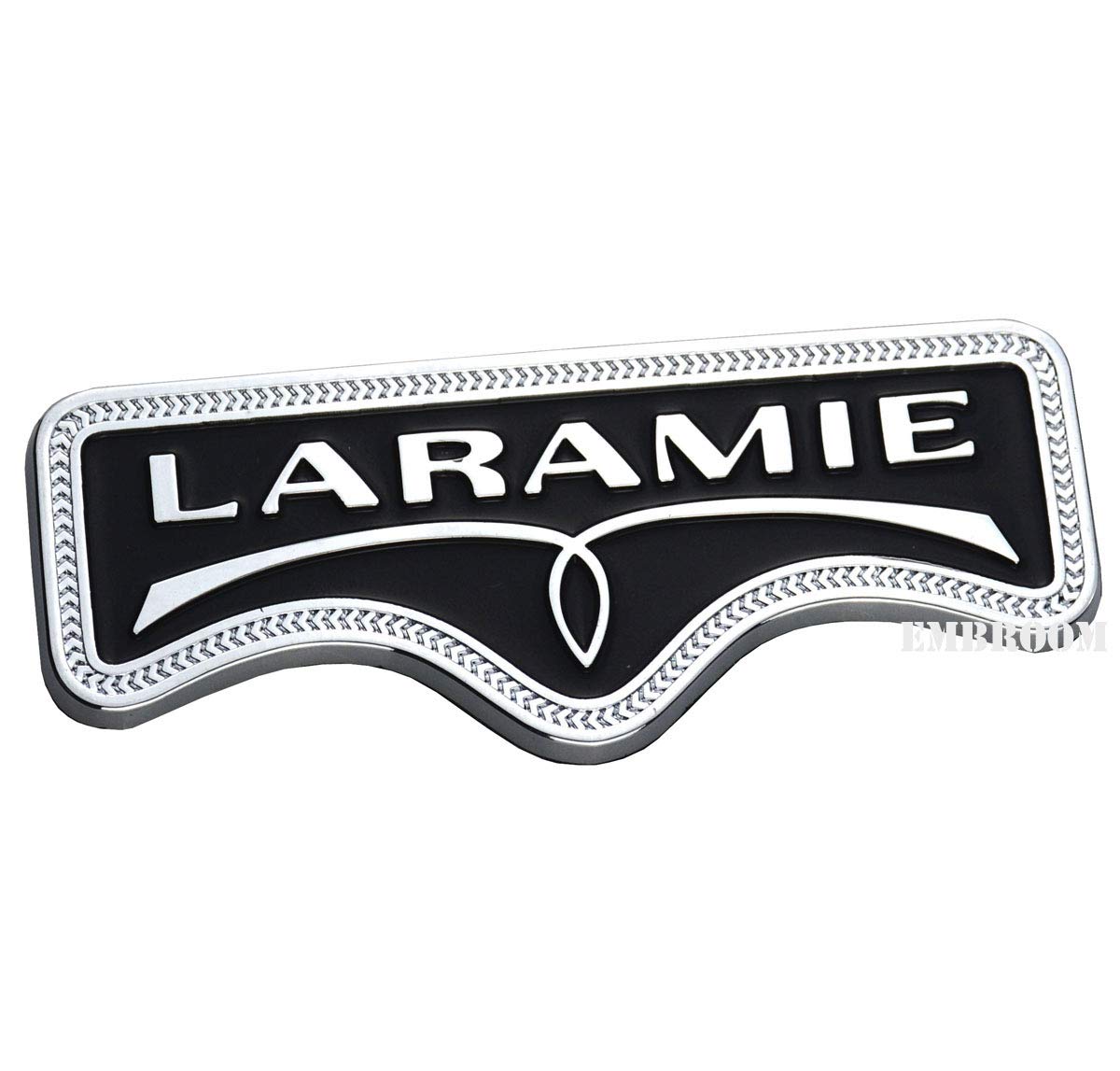 Embroom Laramie Emblem, 3D Laramie Badge Nameplate Tailgate Sticker Decal Replacement For Ram 1500 2500 3500 (Chrome)