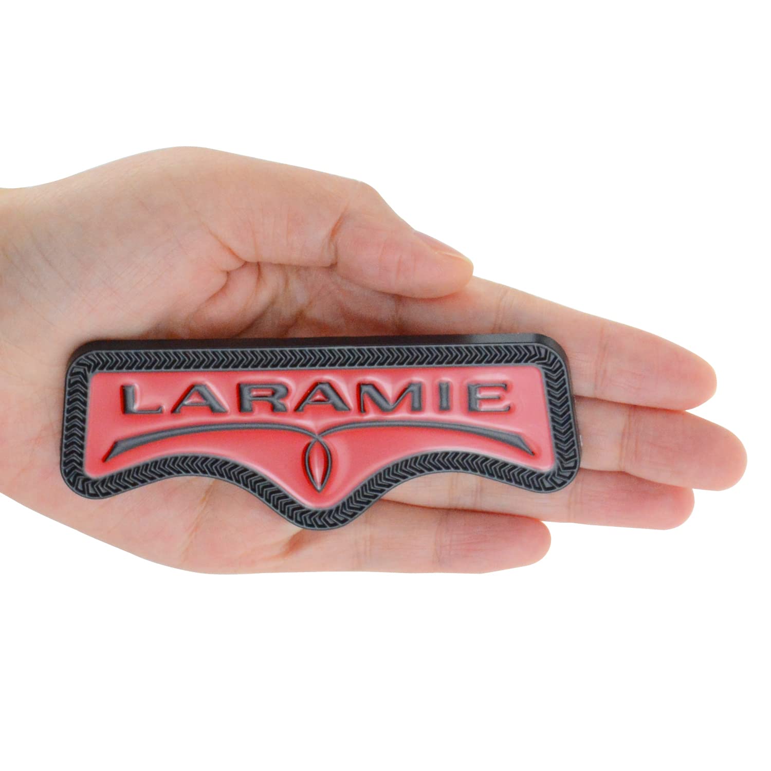 Embroom Laramie Emblem, 3D Laramie Badge Nameplate Tailgate Sticker Decal Replacement For Ram 1500 2500 3500 (Chrome)