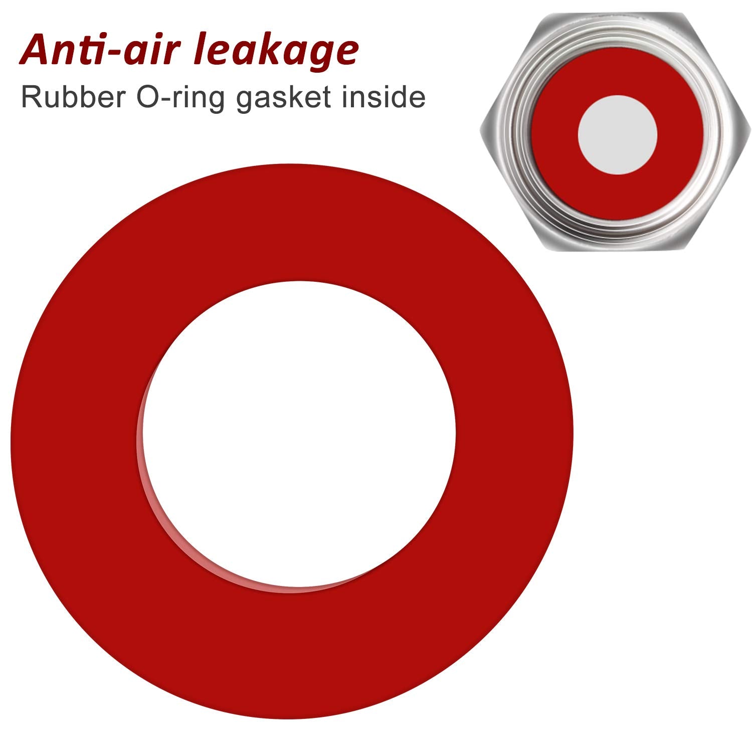 20 Pieces Tire Valve Caps Aluminum Valve Stem Caps In Hexagon Shape With Rubber O-Ring Seal Stem Covers Universal Fits For Car T