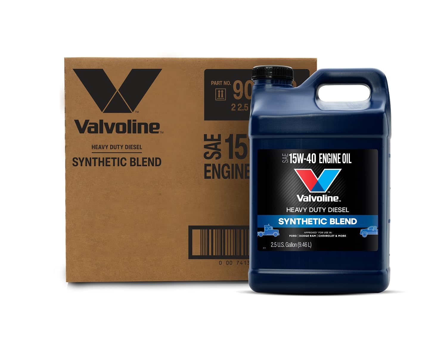 Valvoline Heavy Duty Synthetic Blend 15W-40 Diesel Engine Oil 2.5 GA, Case of 2