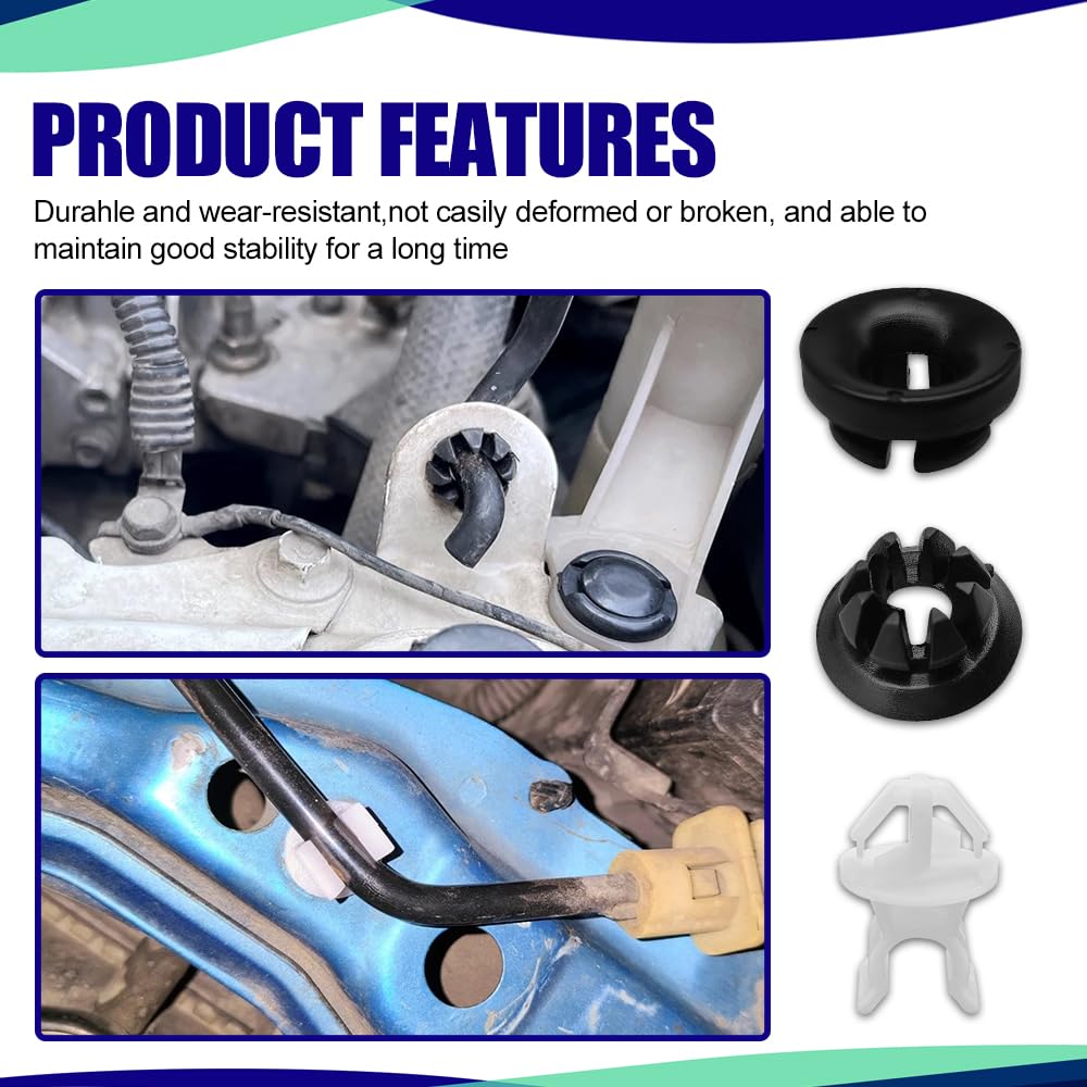 9PCS Hood Prop Rod Holder, Car Hood Holder, Black White Hood Rod Grommet Clips, 91503-SS0-003 91604-SD2-013 Car Engine Hood Stay