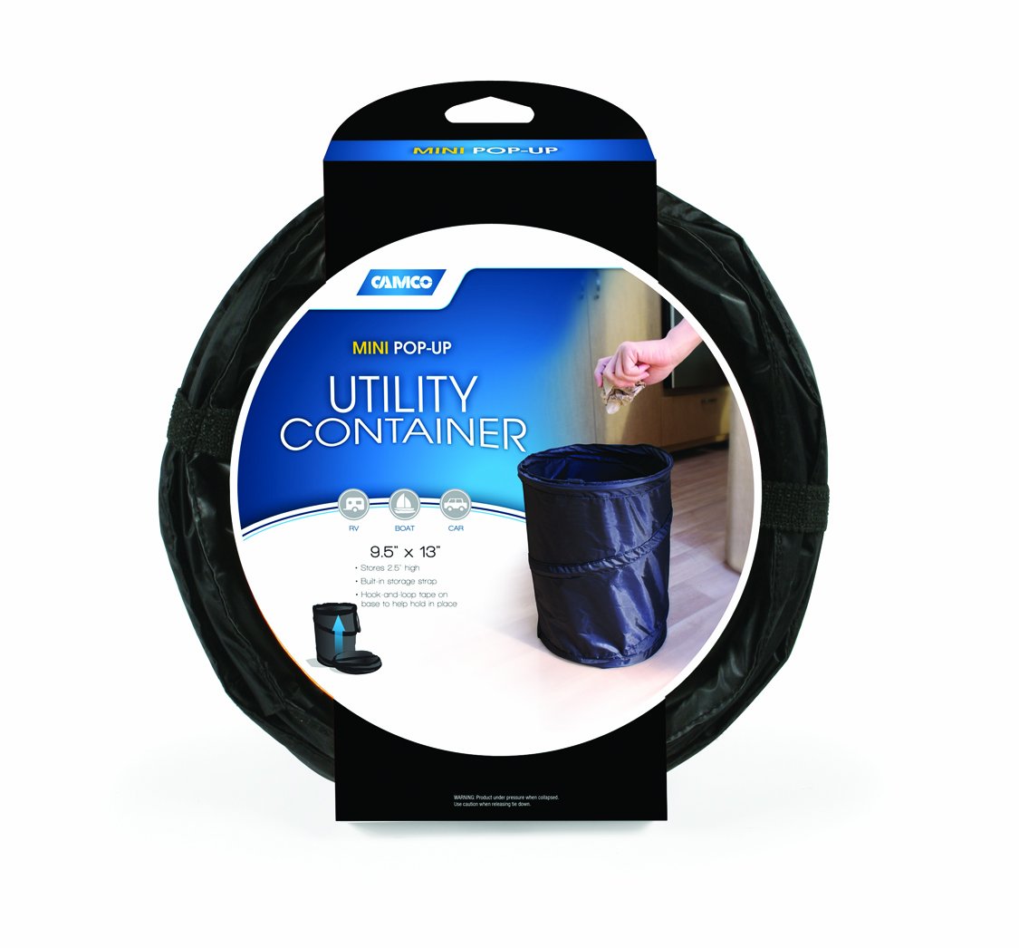 Camco 42903 Rv Mini Pop-Up Utility Container, Black